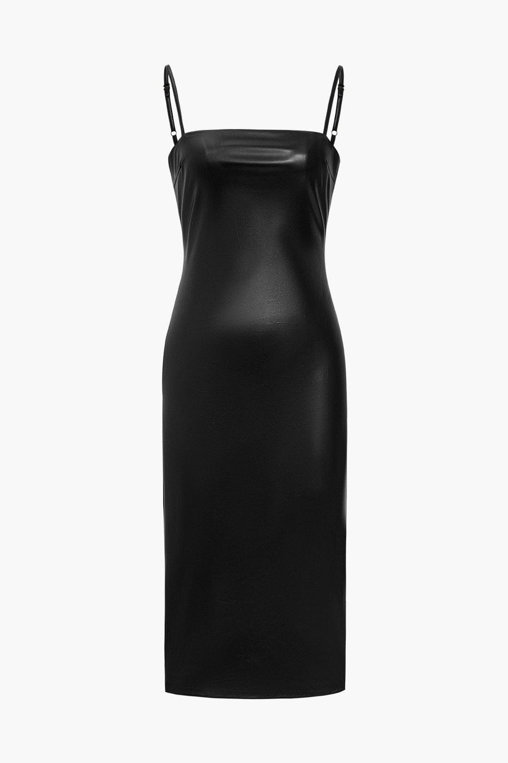 Robe ajustée midi simili cuir élégante