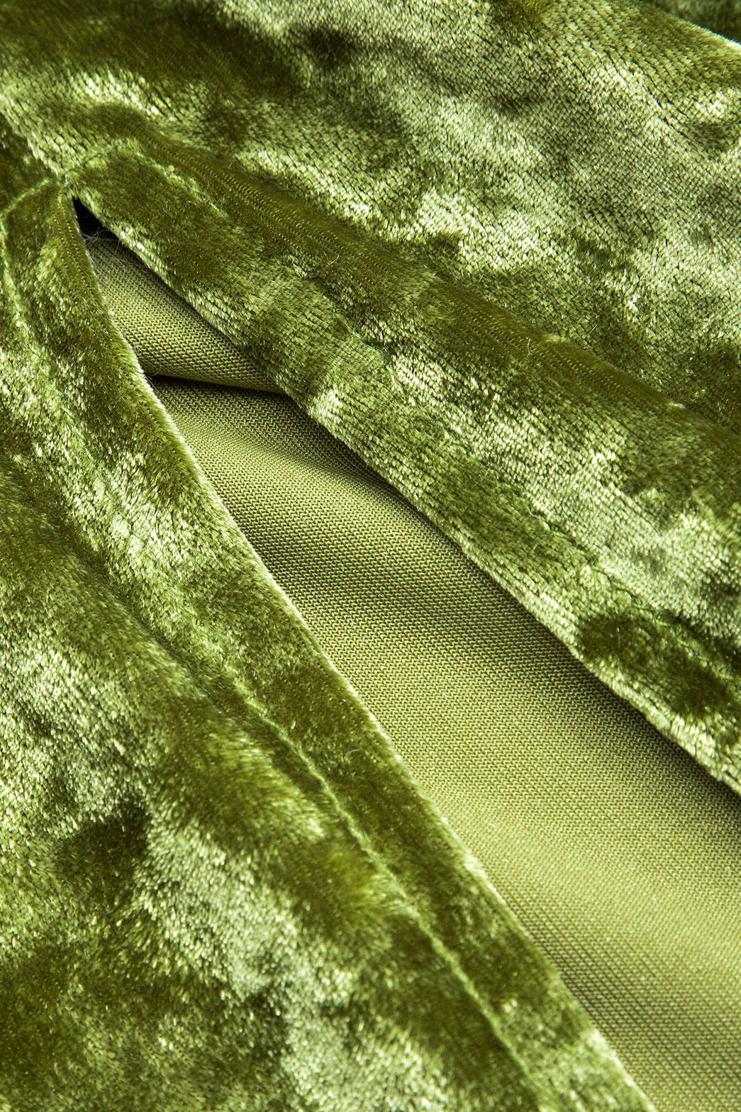 Robe midi velours vert profil gauche mystère