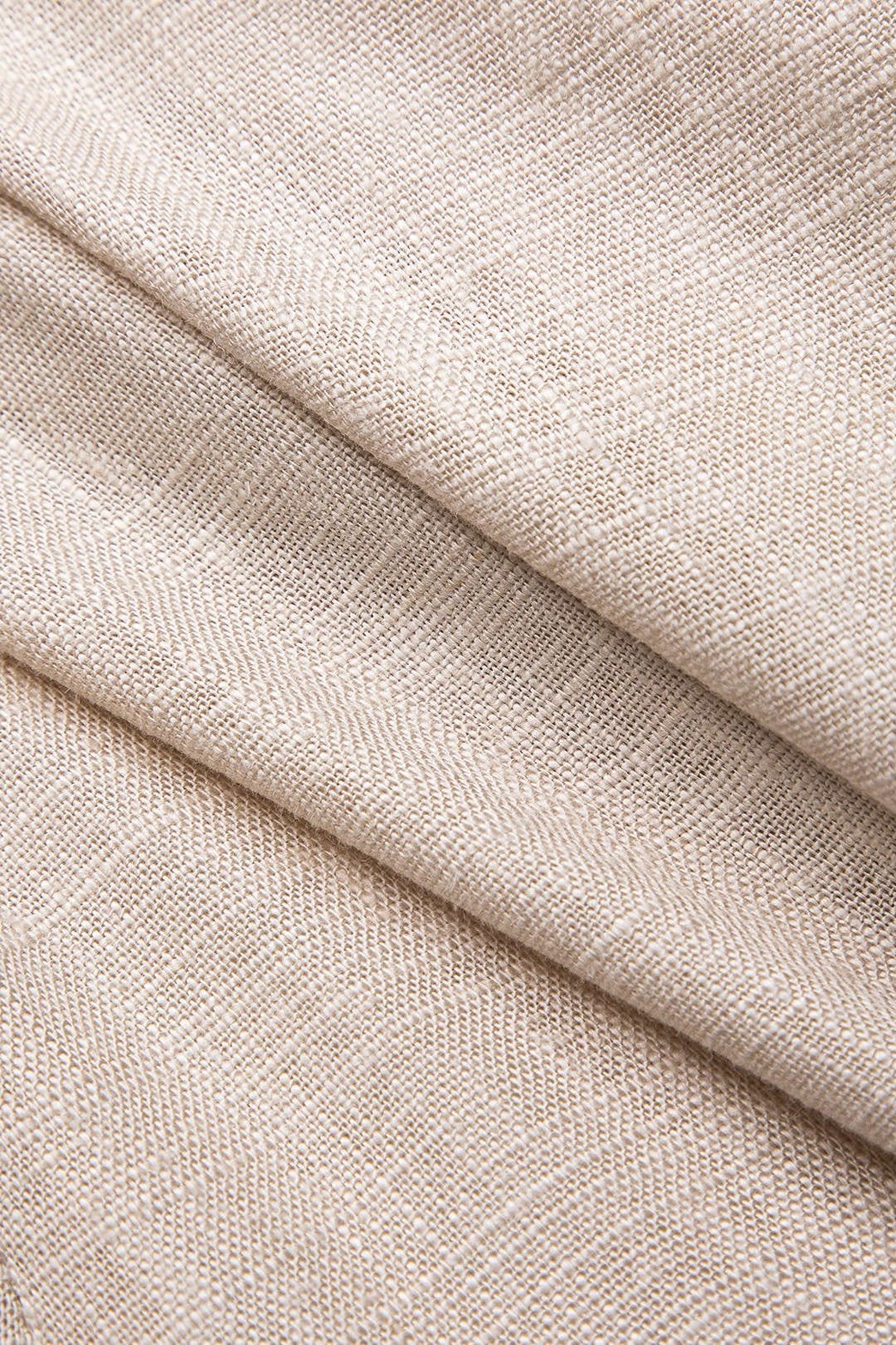 Robe mini lin beige détail tissu douceur