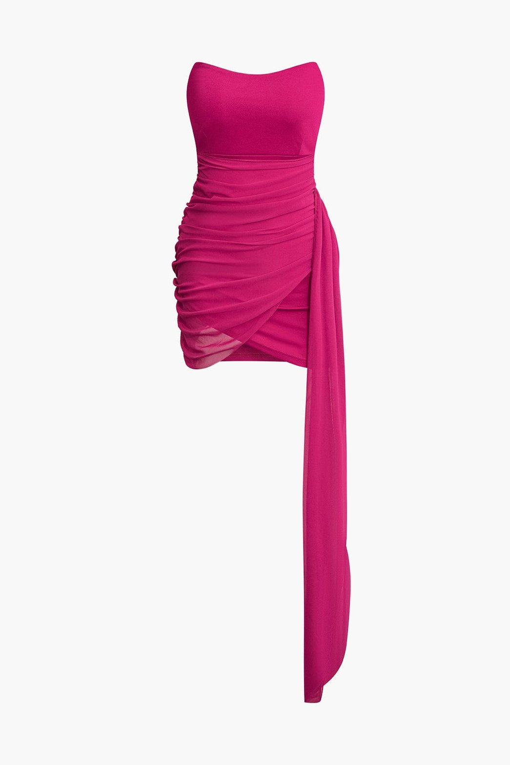 Robe bustier moulante fuchsia drapée - Étincelle
