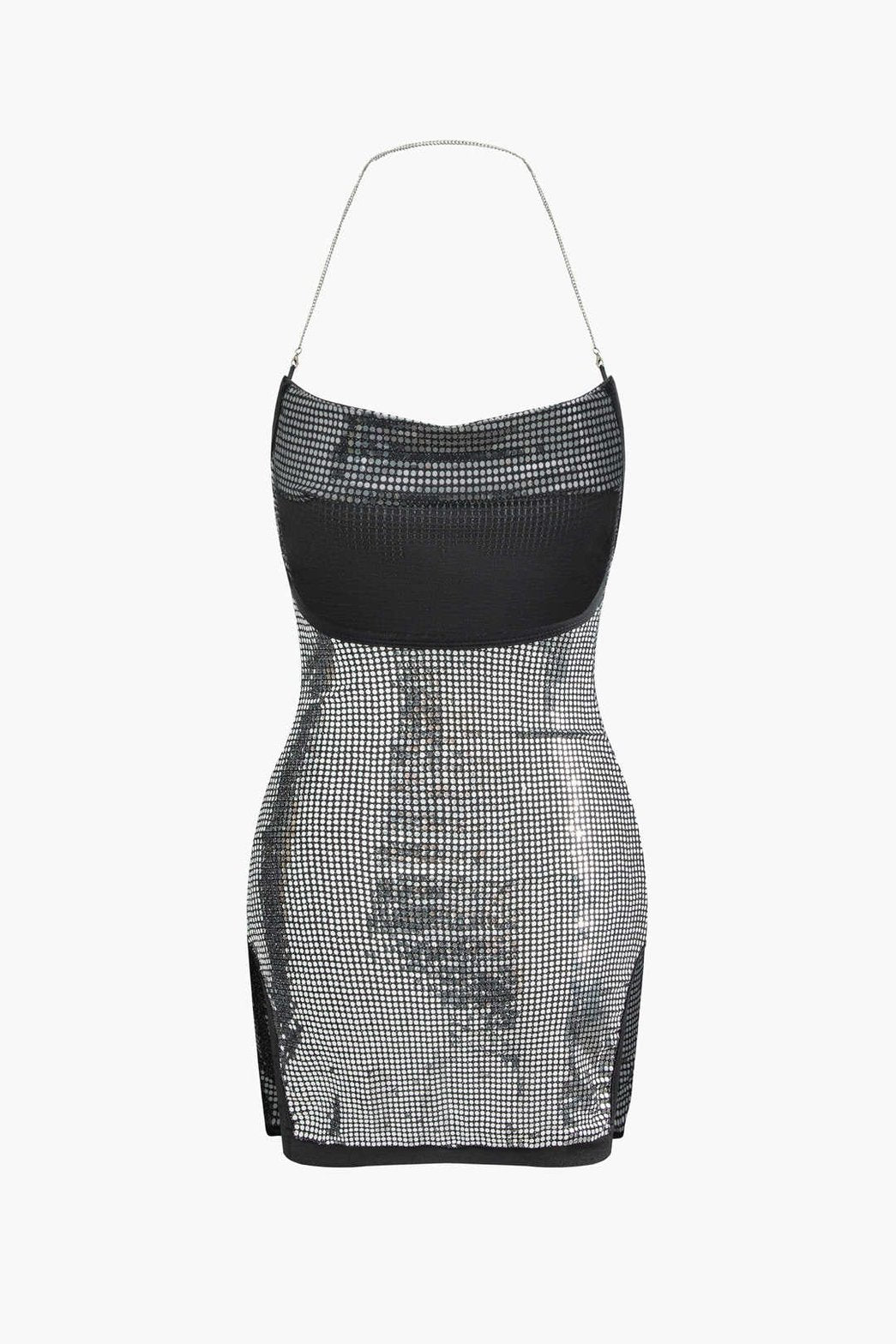 Robe moulante à chaîne brillante lune