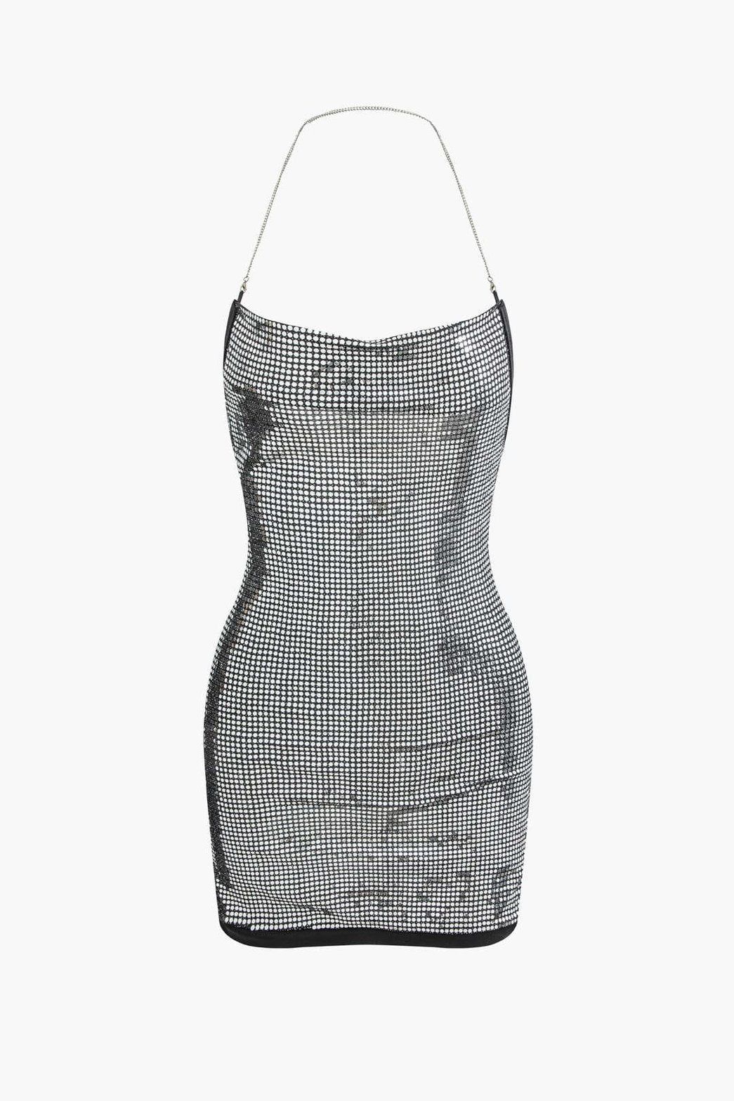 Robe pailletée dos nu argentée étoile