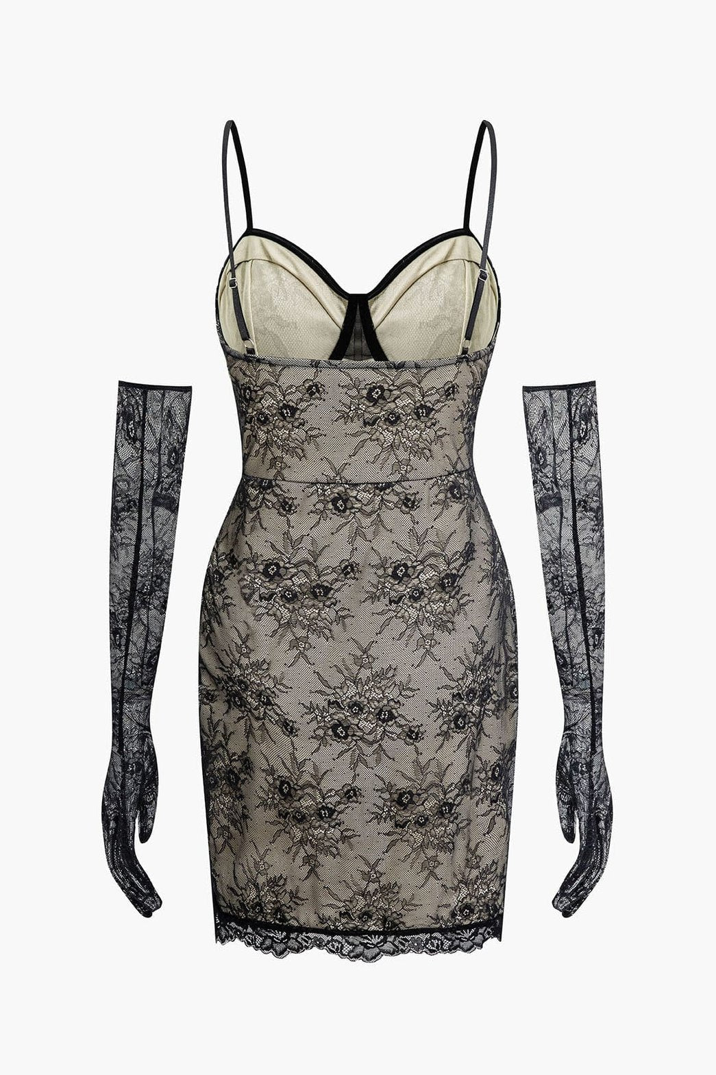 Robe moulante dentelle vue de dos sublime