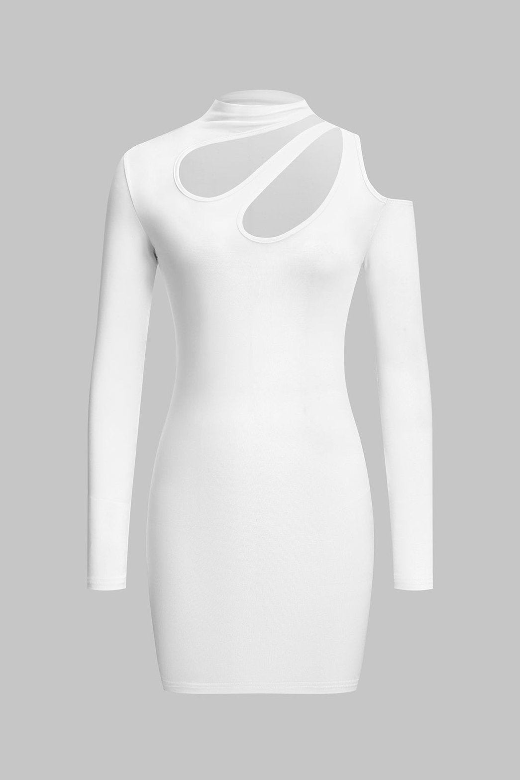 Robe moulante blanche avec découpes élégantes étincelle