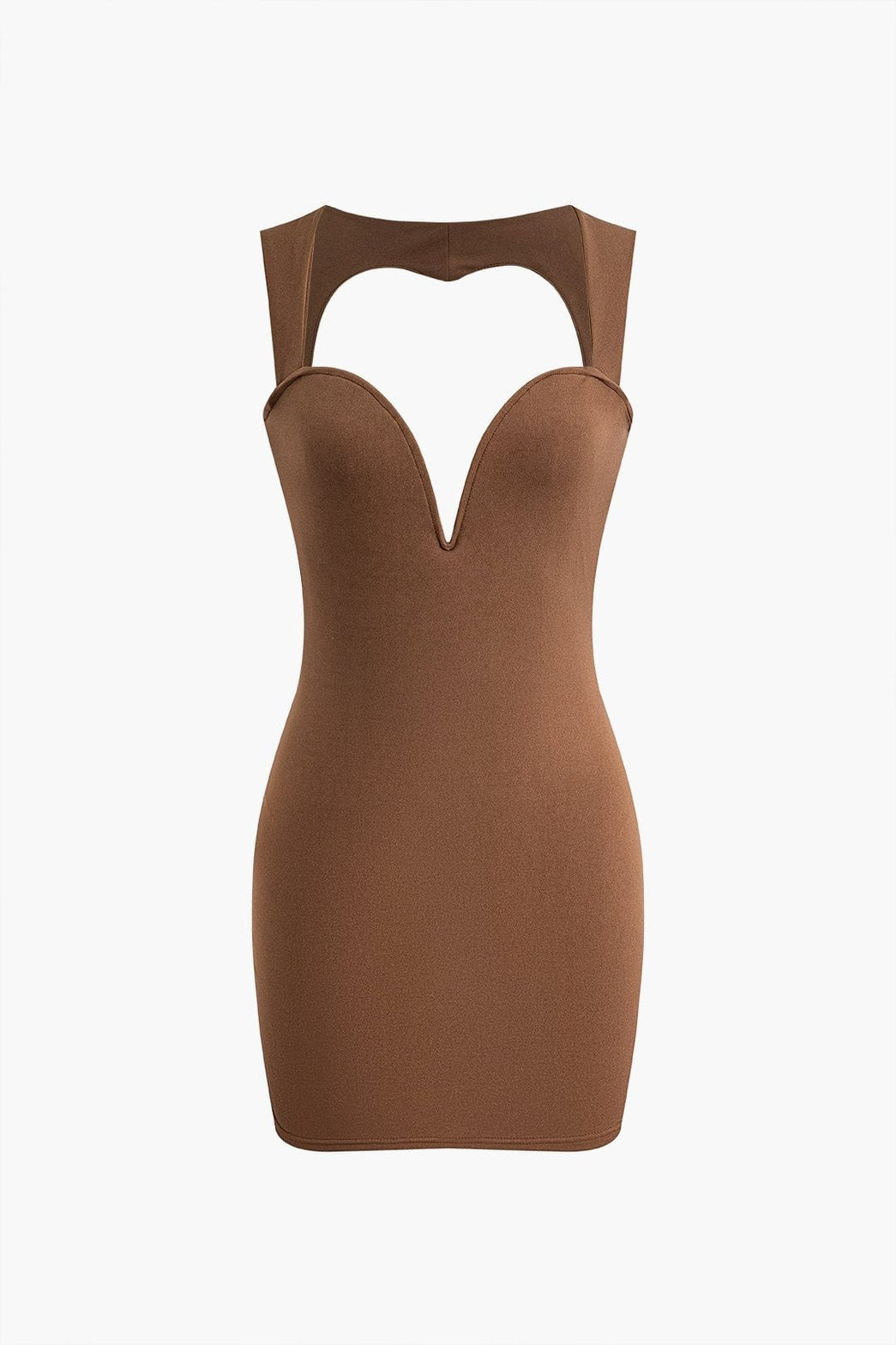 Robe moulante dos nu courte marron chocolat parfum