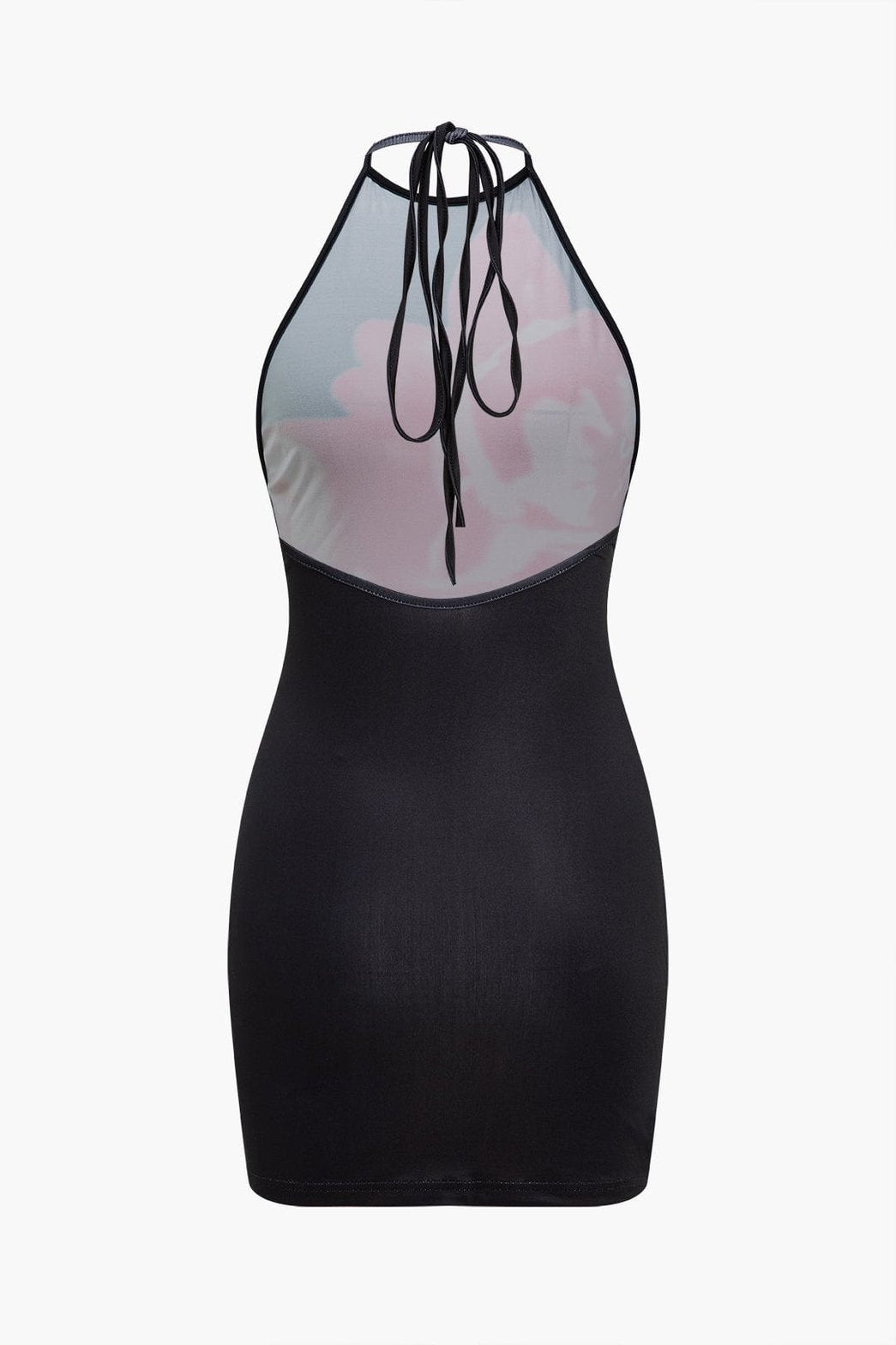 Robe courte moulante col halter élégant