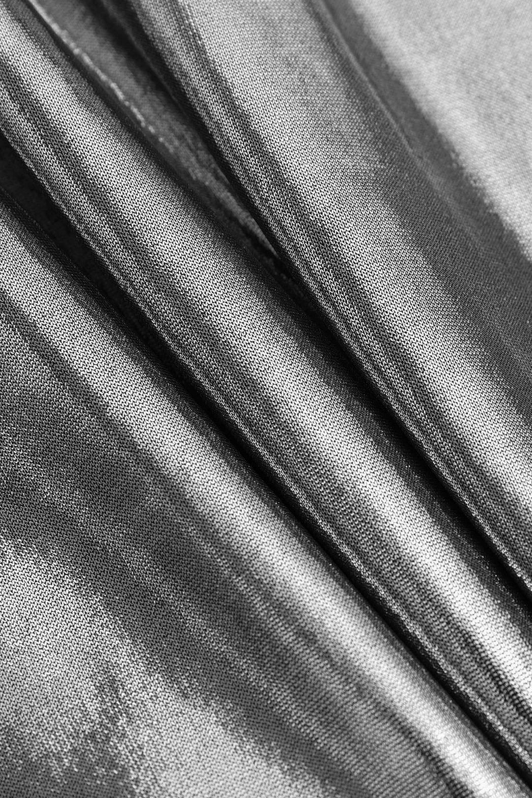 Robe métallisée moulante détail plis diamant