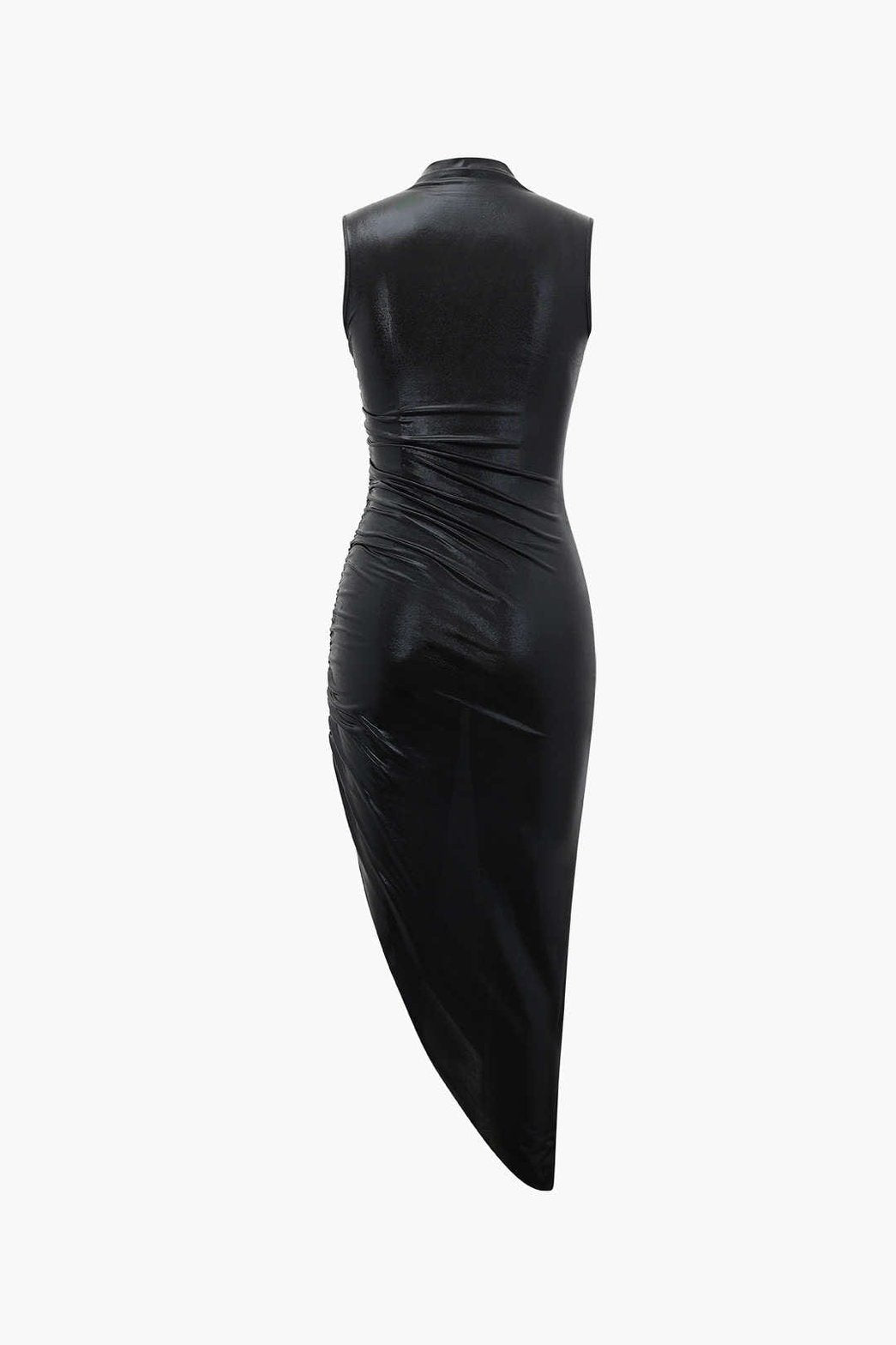 Robe cocktail argentée vue latérale cristal