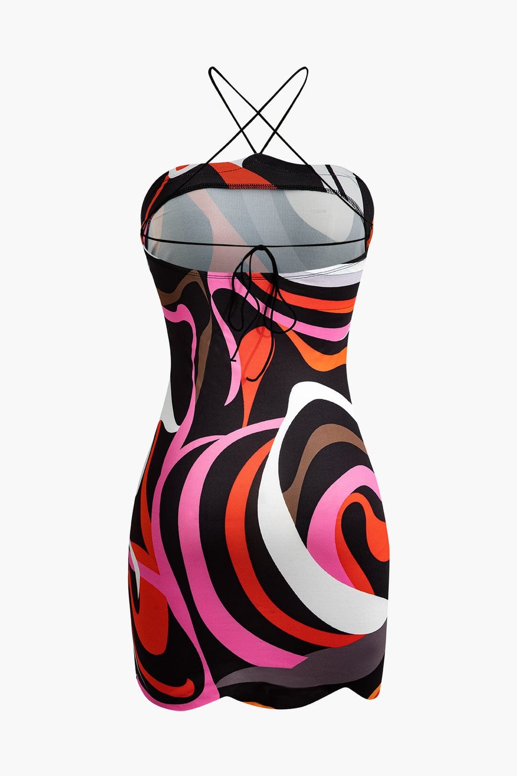 Robe moulante motifs ondulés liberté