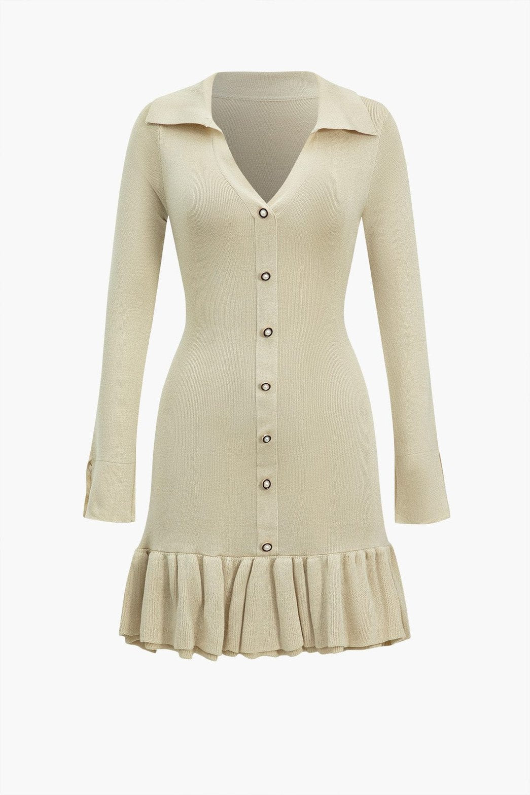 Robe tricotée élégante noir blanc perle