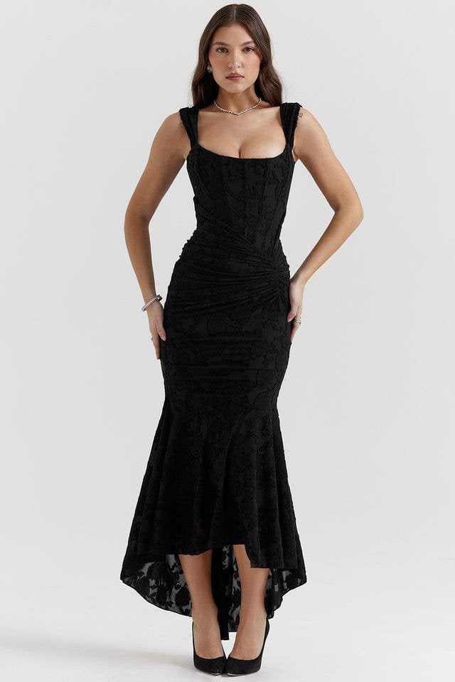 Robe soirée noire saphir