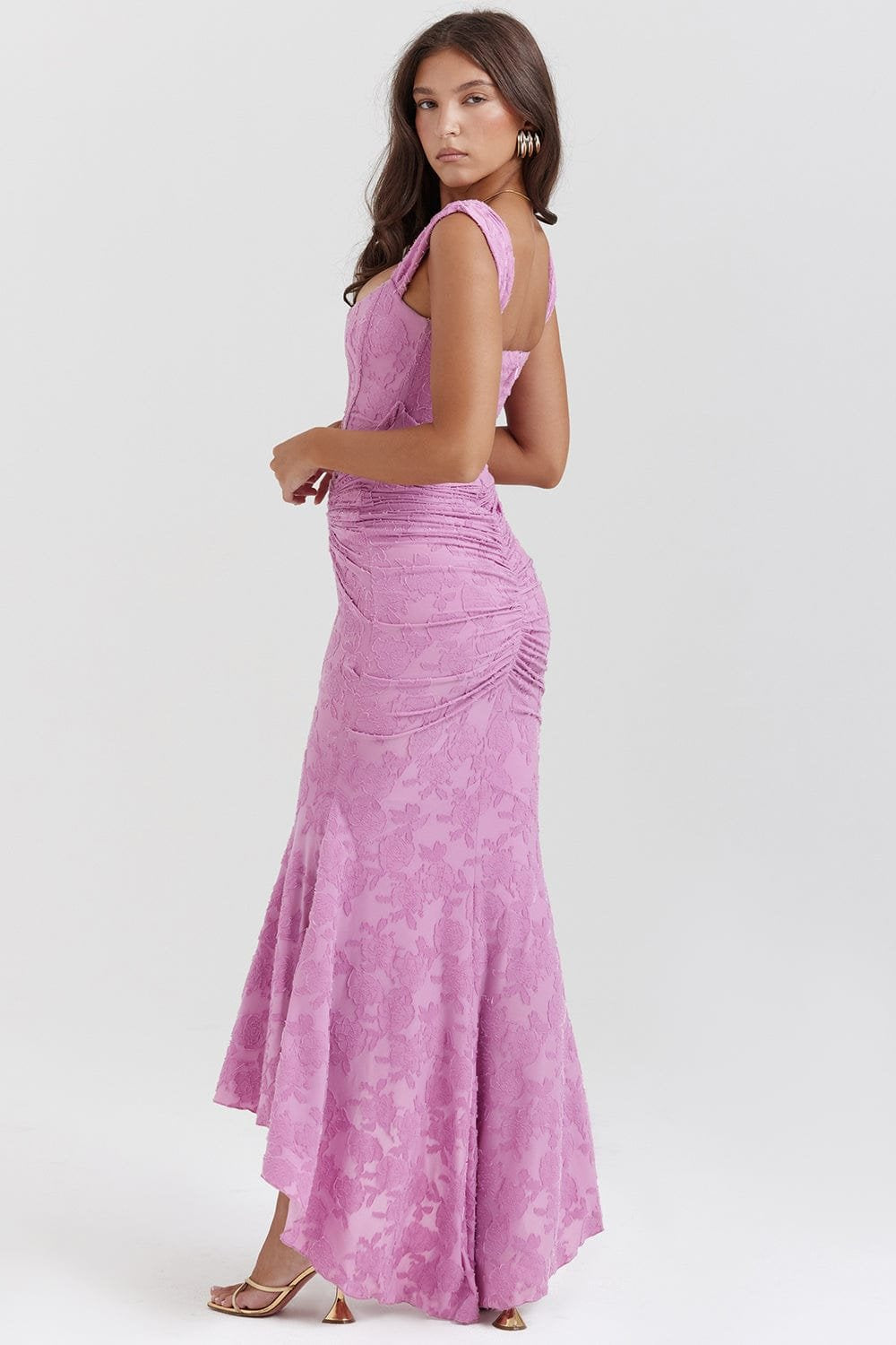 Robe soirée rose glamour lune