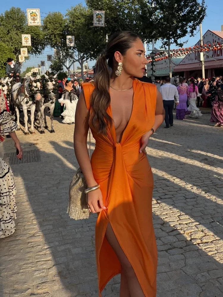 Robe plissée élégante détail plissage lune