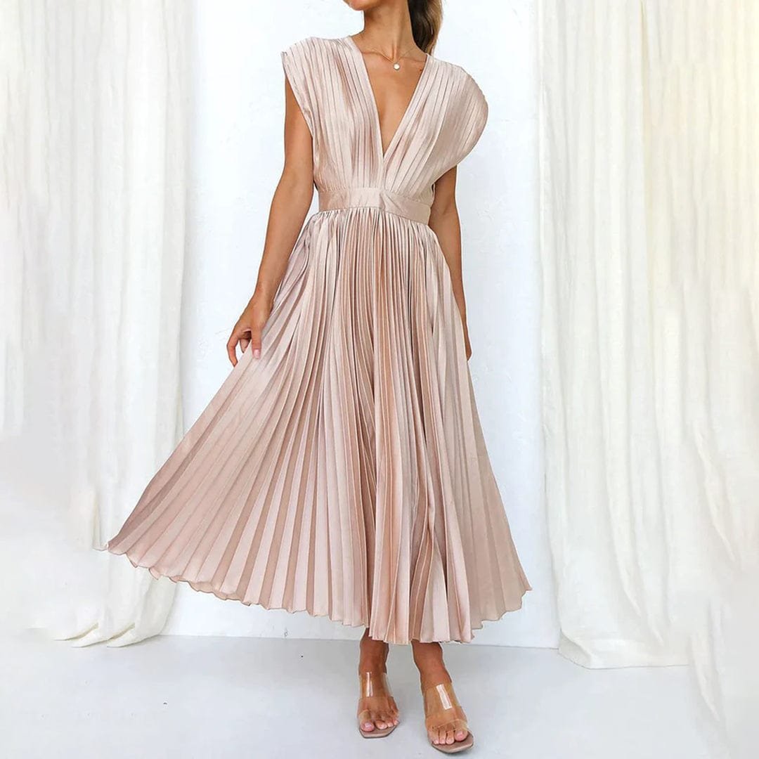 Robe plissée rose élégante harmonie