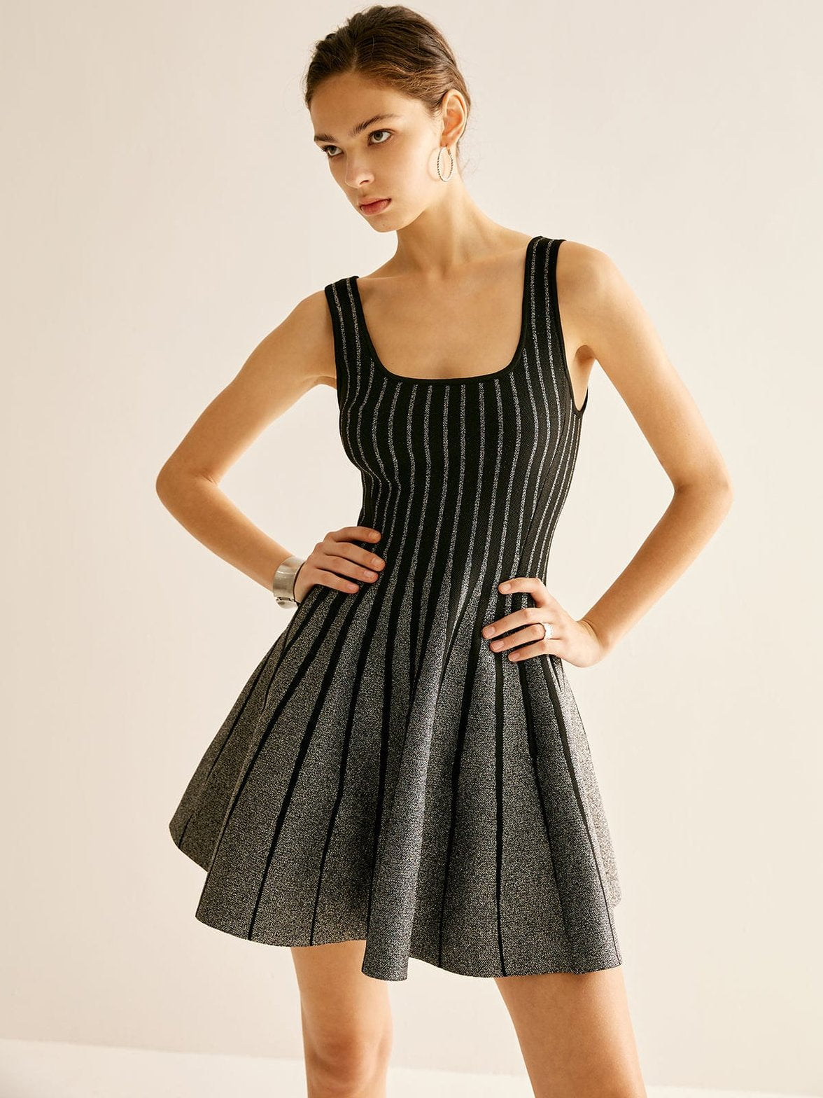 Robe tricotée moulante soleil