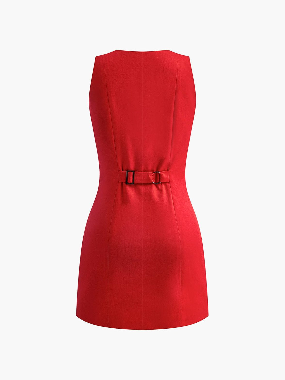 Robe Rouge Élégante Sans Manches