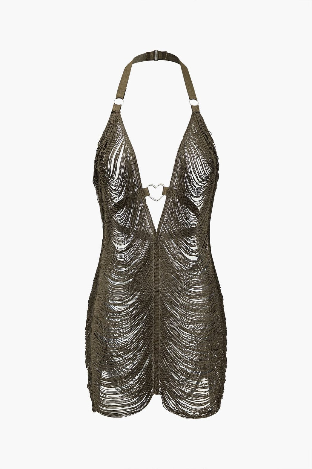 Robe transparente à franges élégante soleil