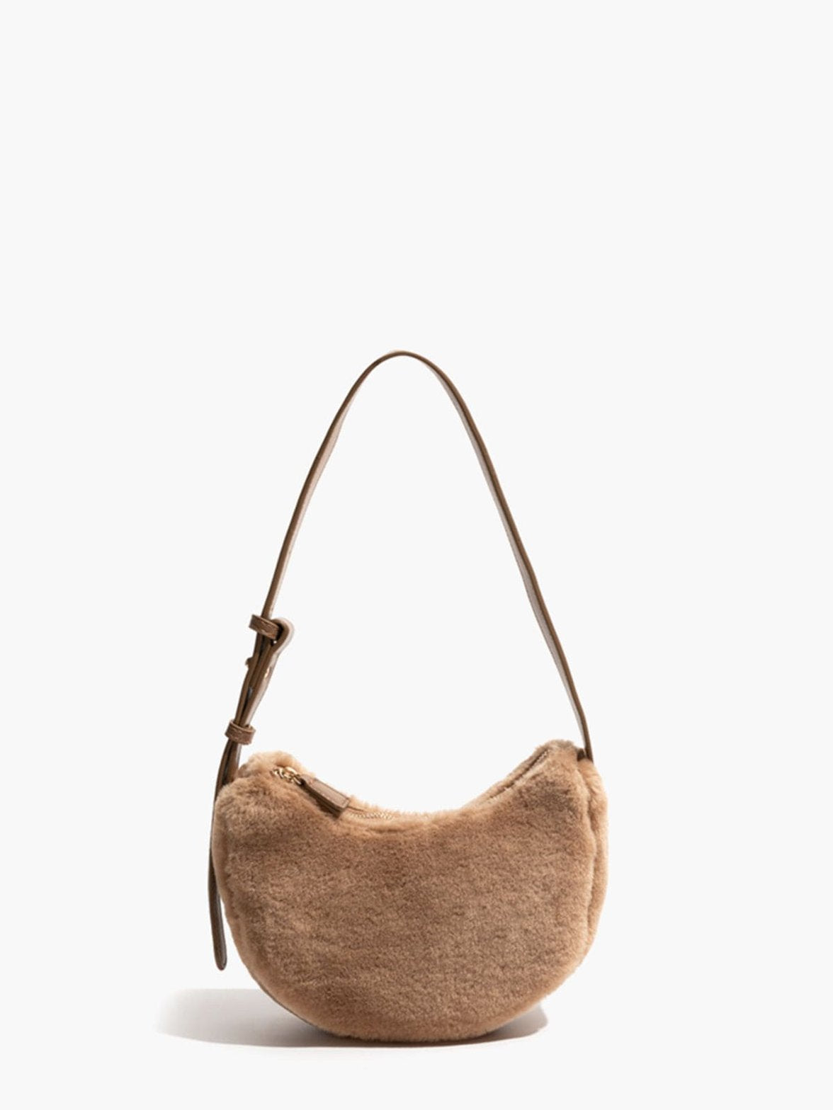 Sac baguette peluche beige doux soleil