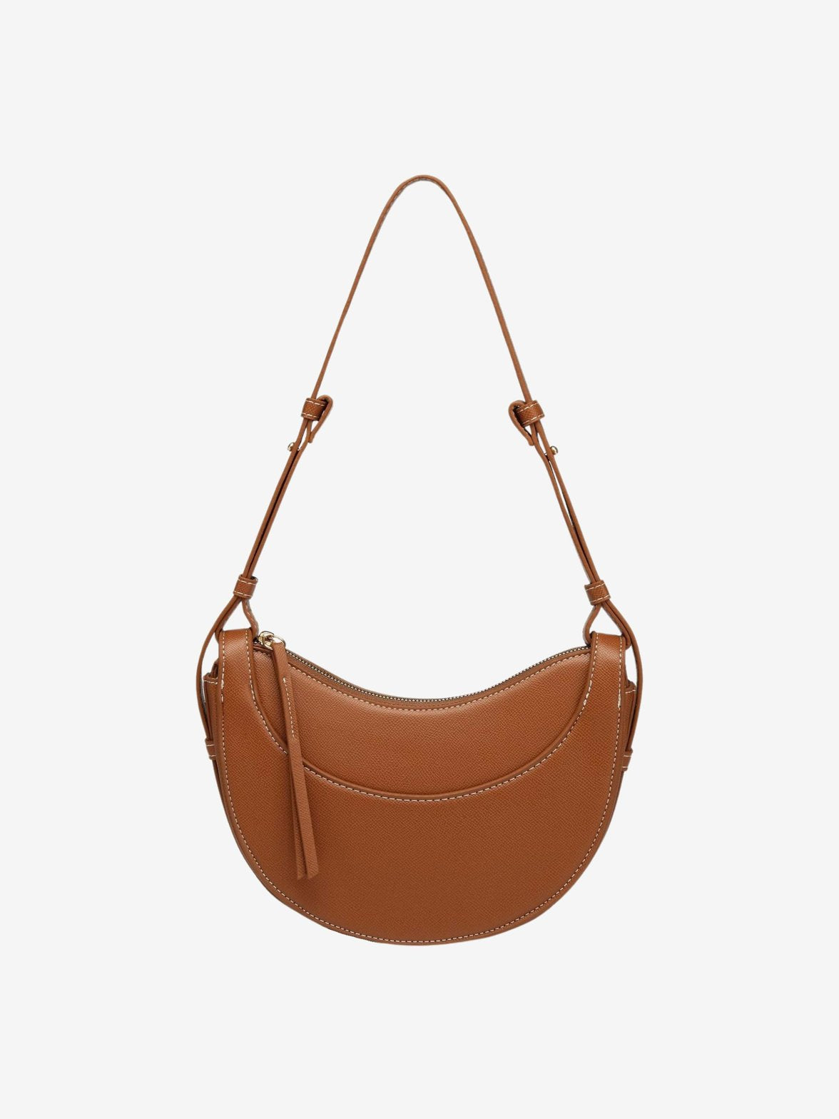 Sac bandoulière en cuir végétal camel soleil