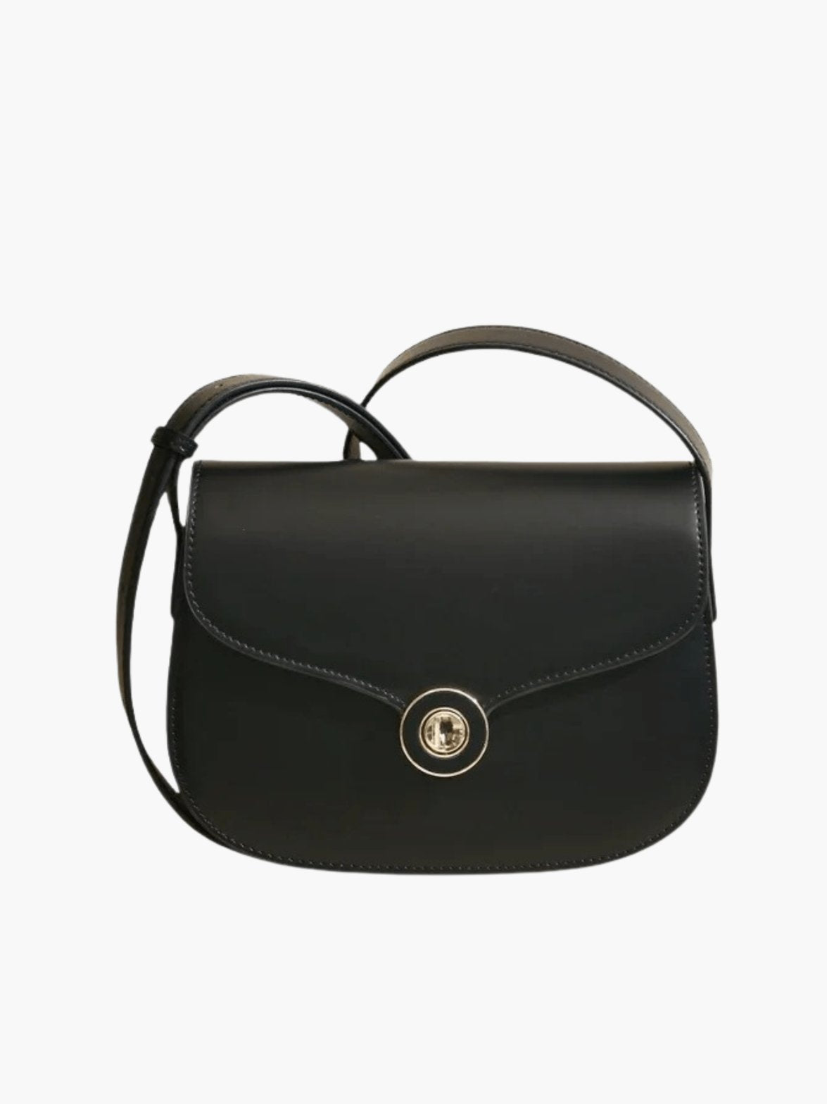 Sac bandoulière cuir noir élégant étoile