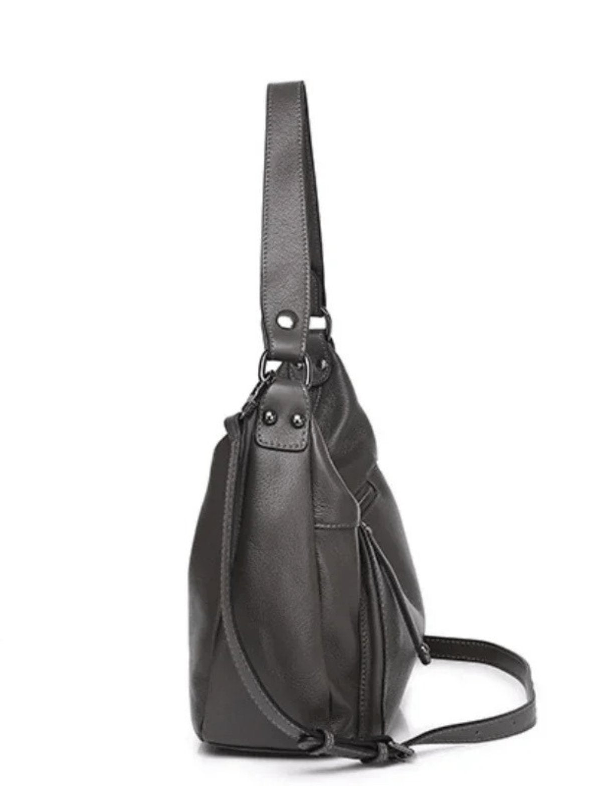 Sac en cuir gris vue intérieure étoile