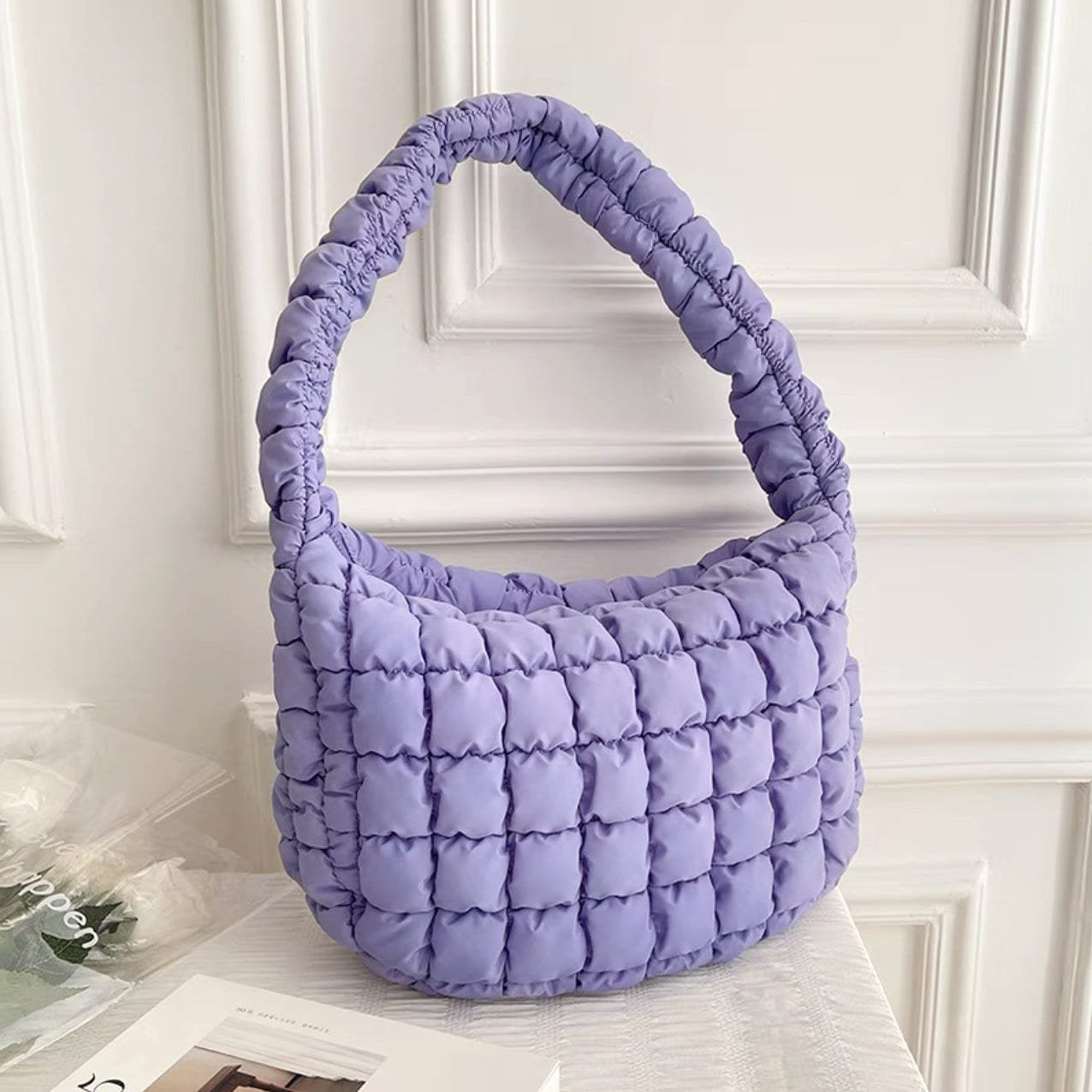 Sac bandoulière porté épaule style décontracté perle