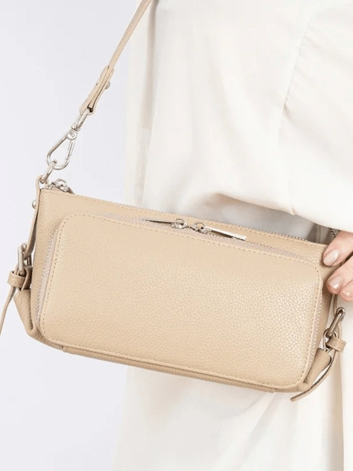 Vue intérieure sac cuir noir océan