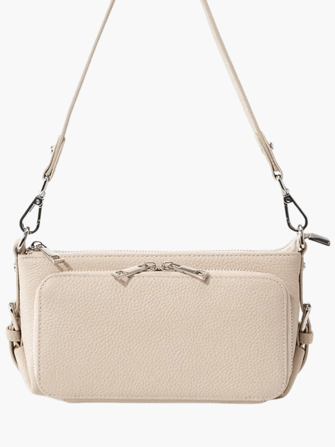 Vue complète sac bandoulière perle