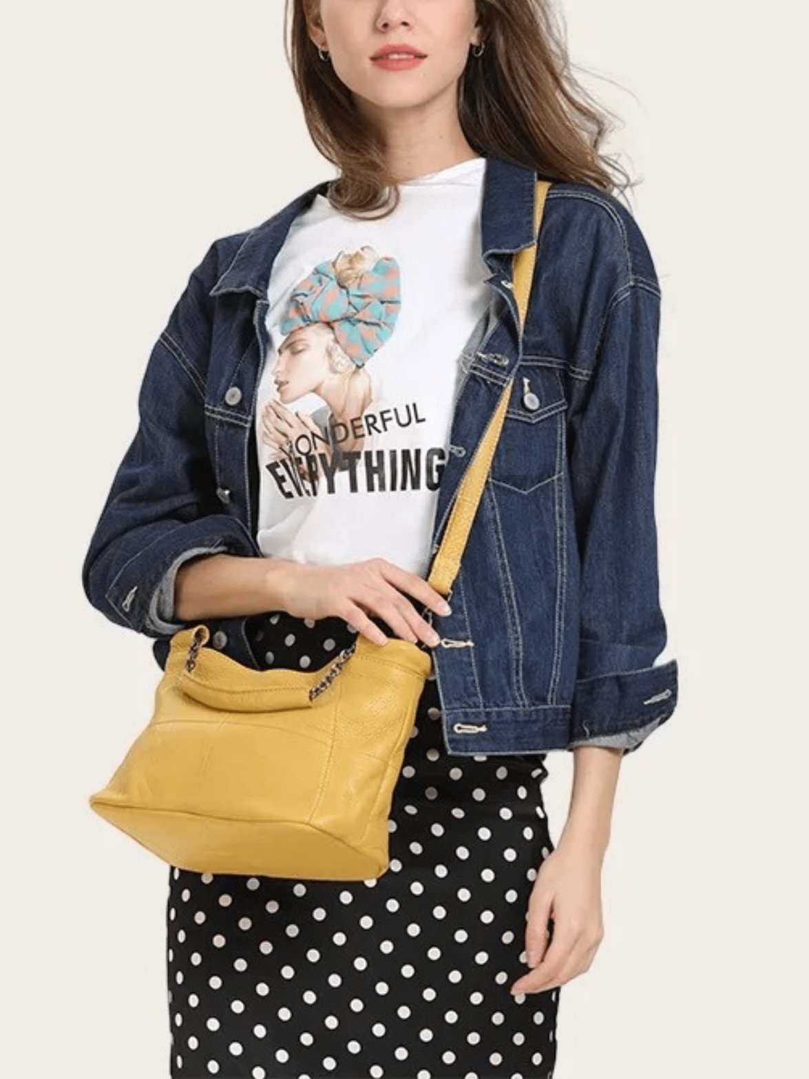 Sac cuir vintage élégant doux