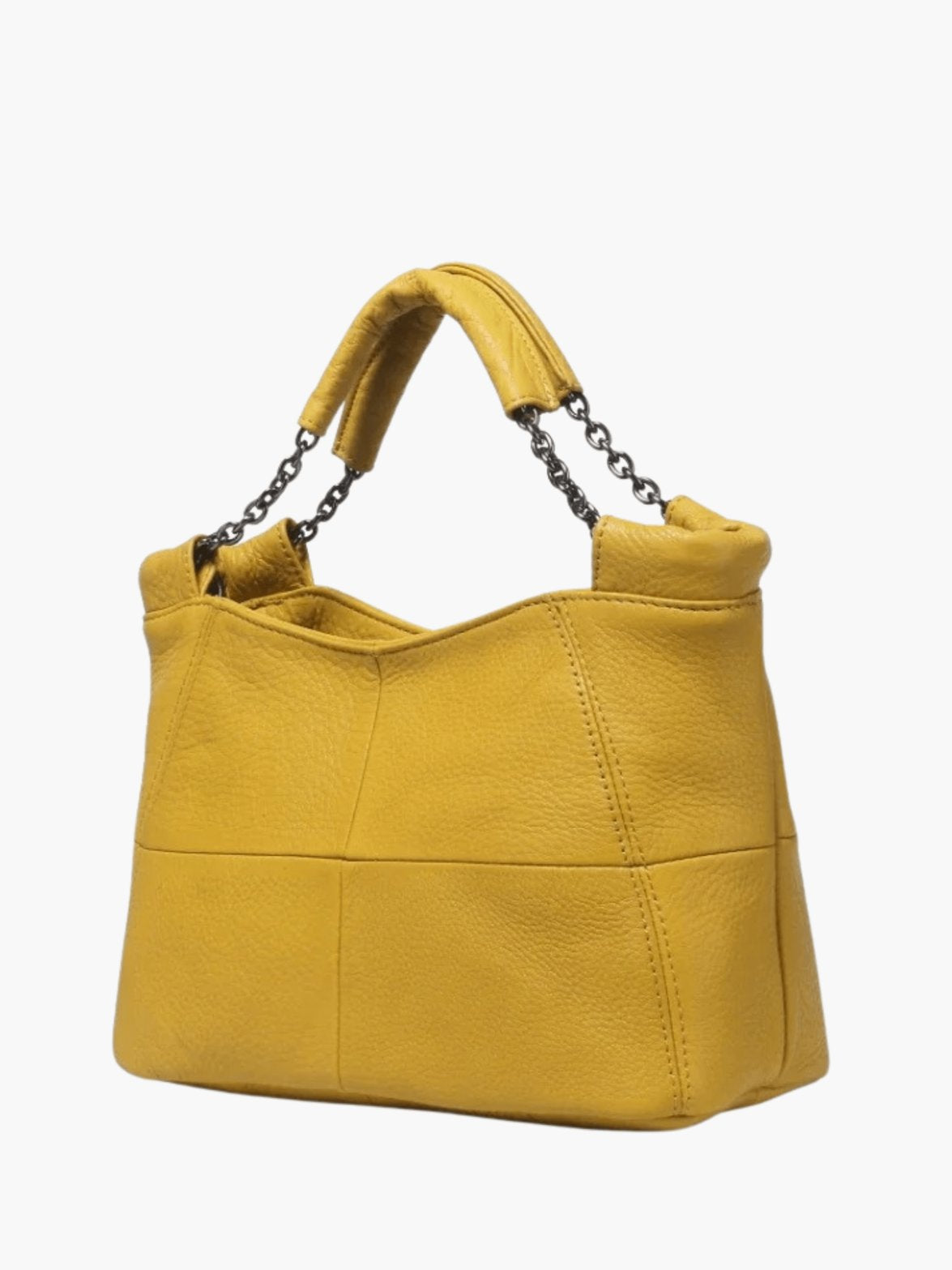 Sac bandoulière cuir jaune soleil