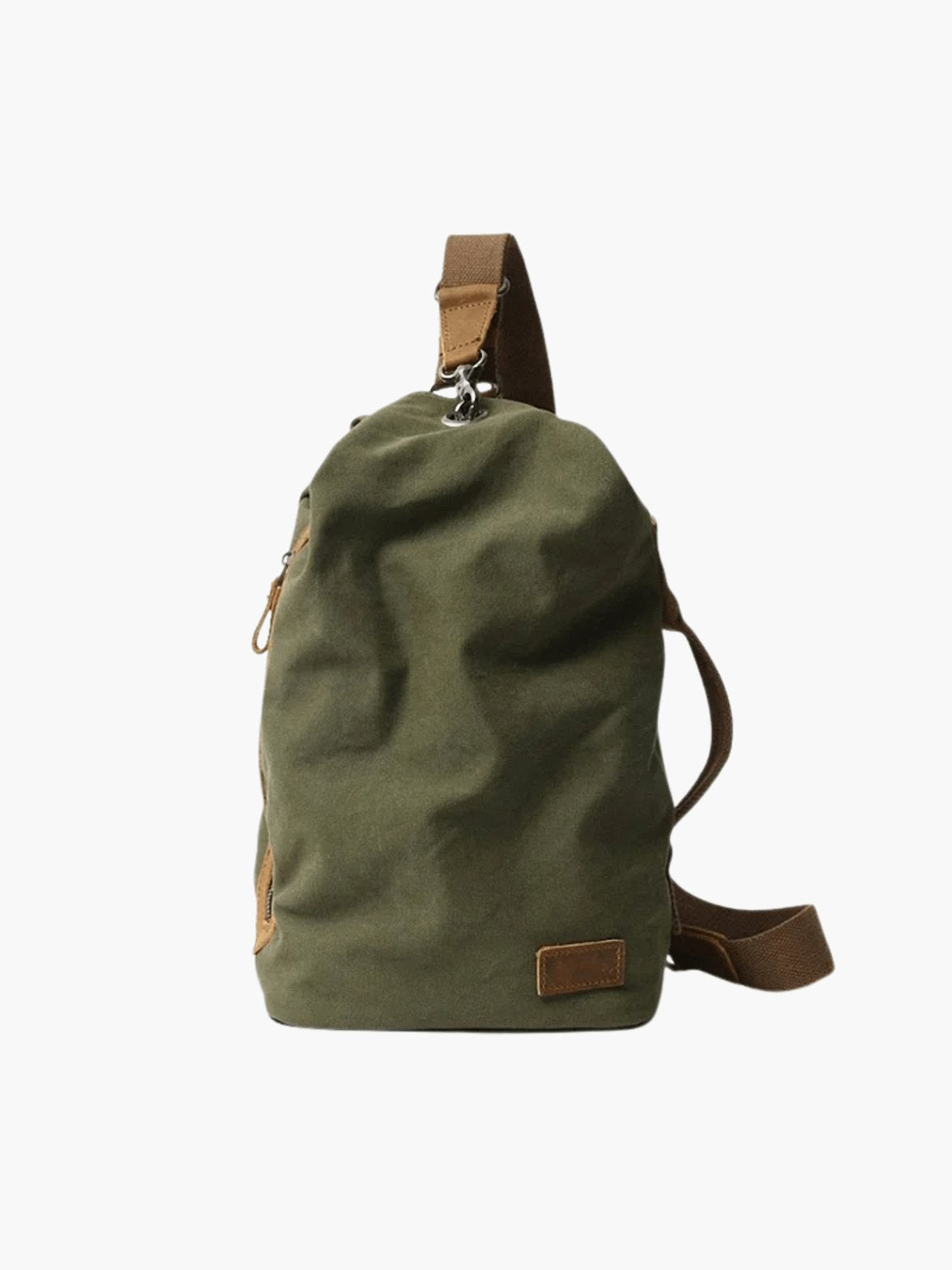 Sac bandoulière vintage en toile grise vue poche cristal