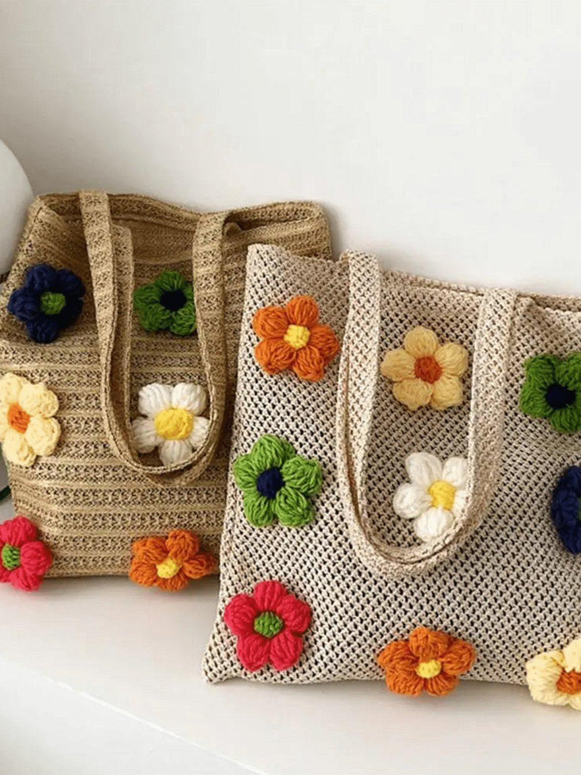 Sac en crochet porté épaule océan