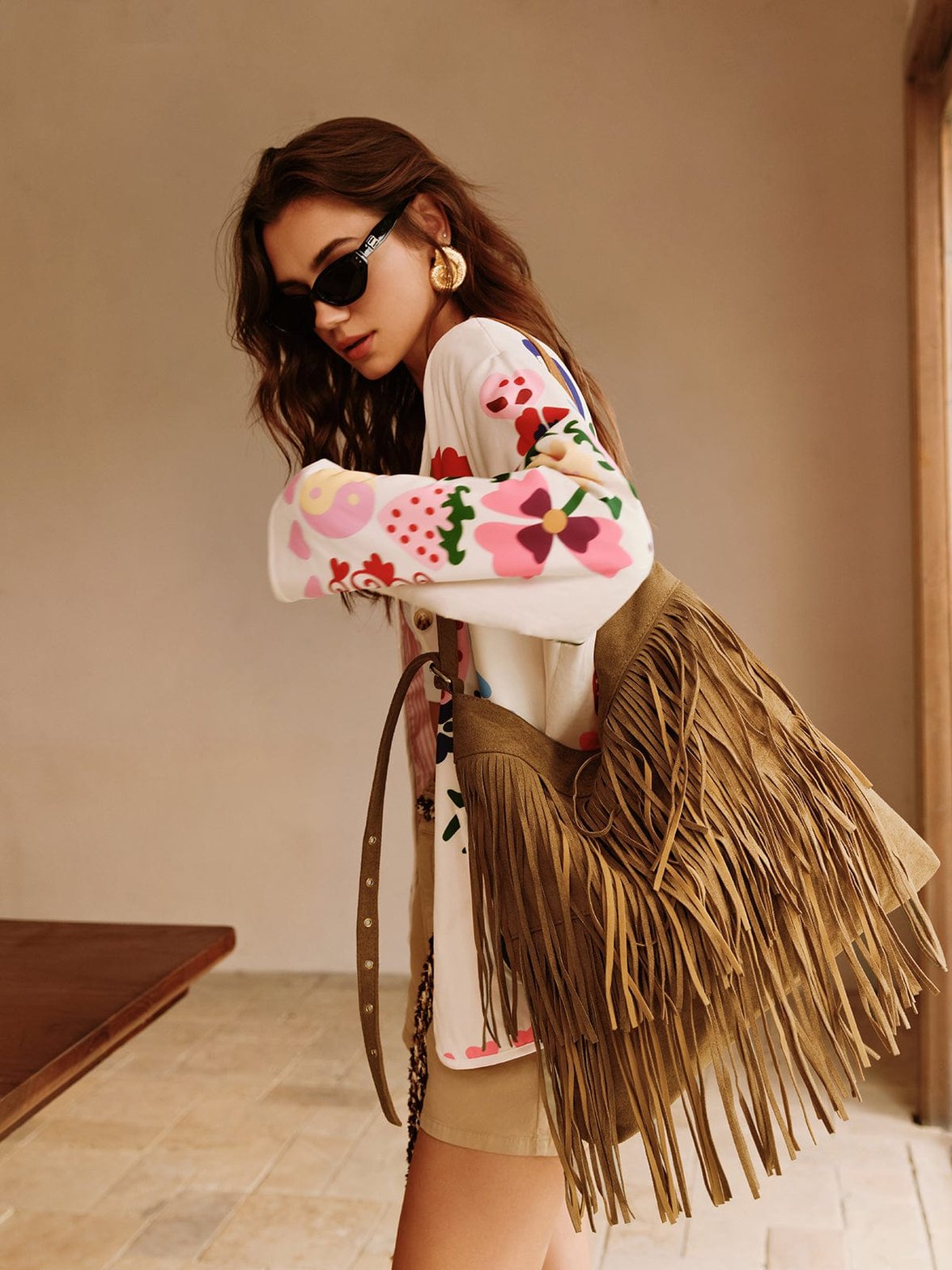 Vue intérieure sac franges harmonie