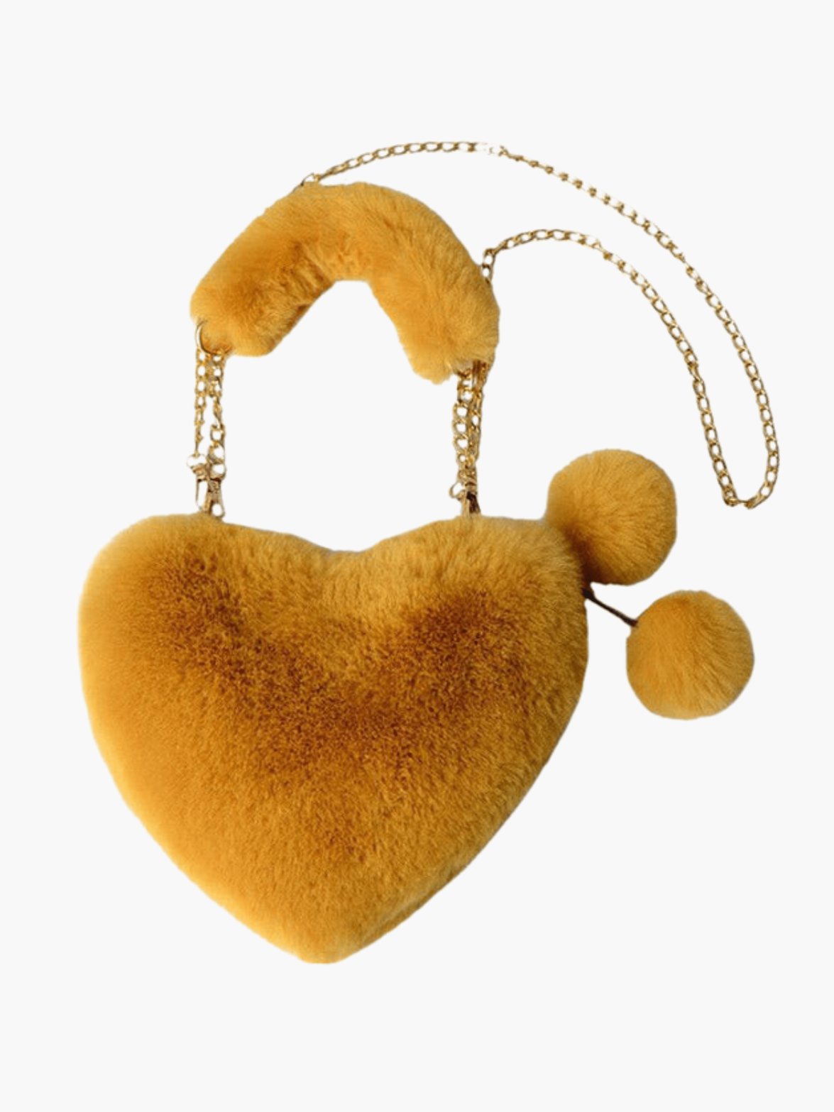 Sac cœur peluche beige vue détails étoile