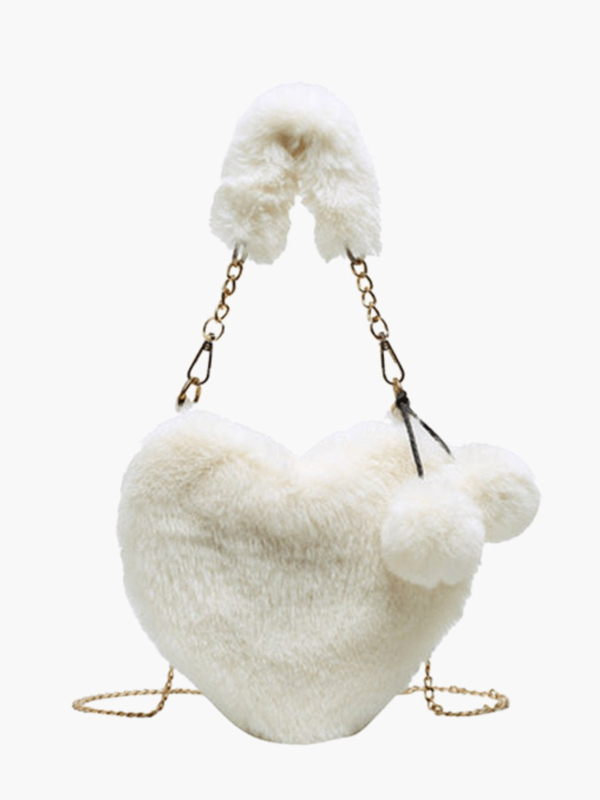 Sac cœur peluche beige vue côté nuage