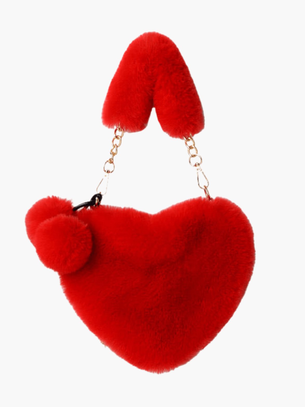 Sac cœur peluche beige vue chaîne lune