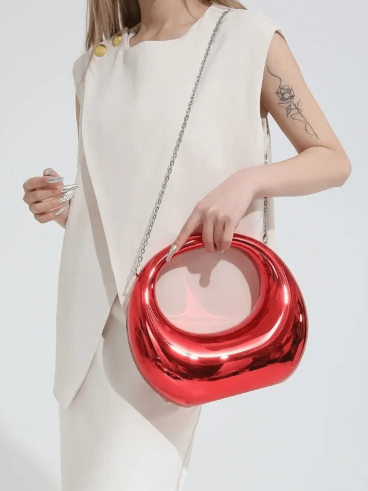 Sac design fermeture détaillée rubis