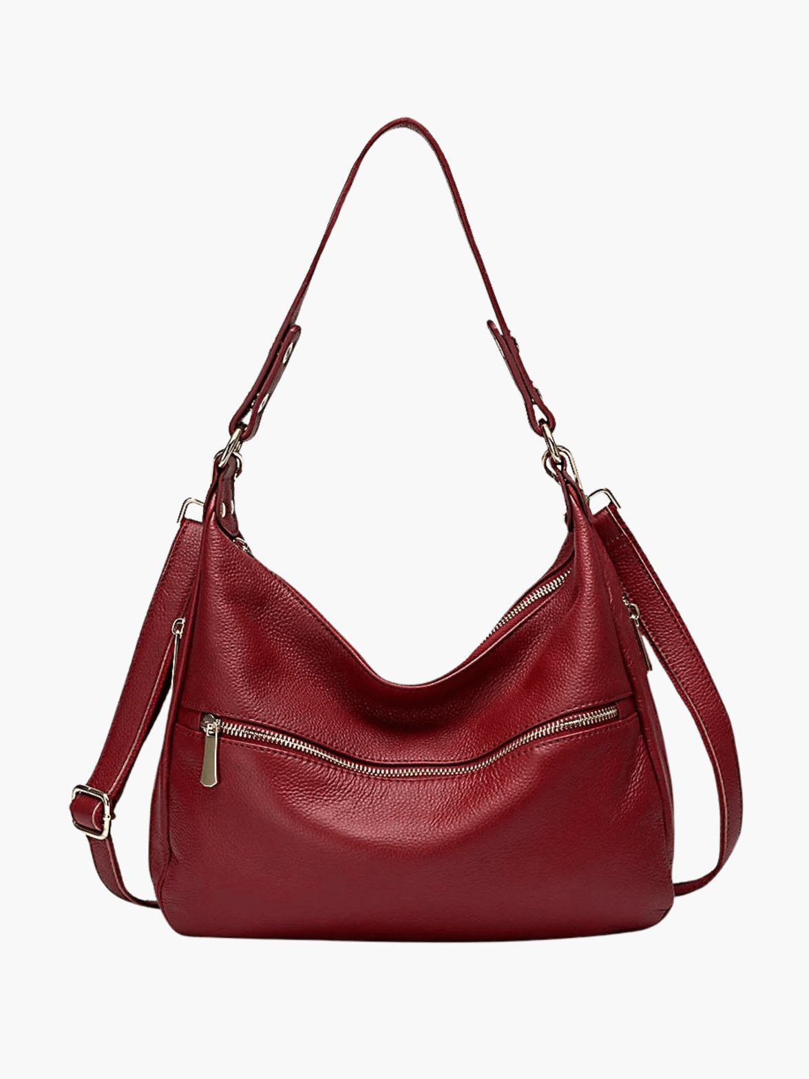 Sac croissant en cuir rouge élégant soleil