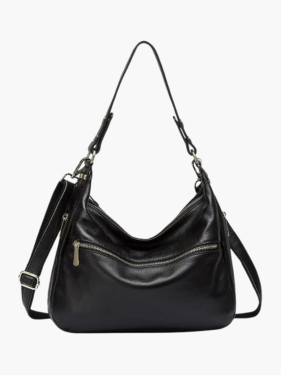 Sac croissant en cuir vue complète fleur