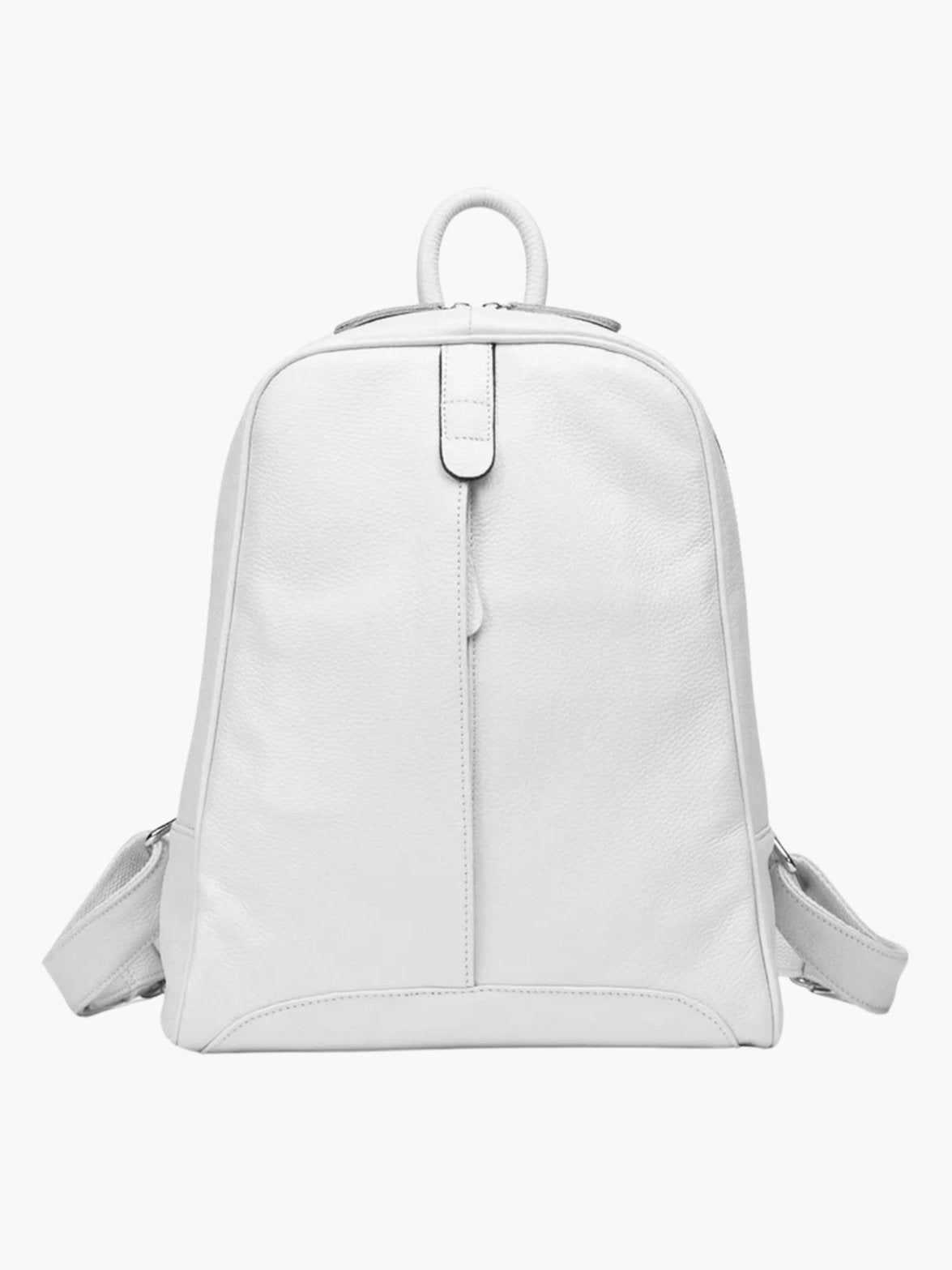 Sac à dos en cuir gris détail poche extérieure lune