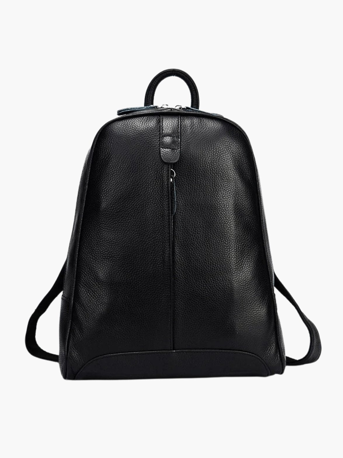 Sac à dos en cuir gris détail anse perle