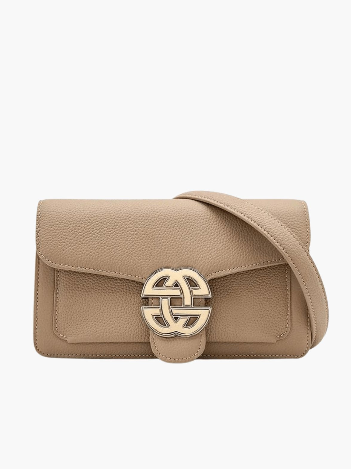 Sac en cuir beige vue de face jazz