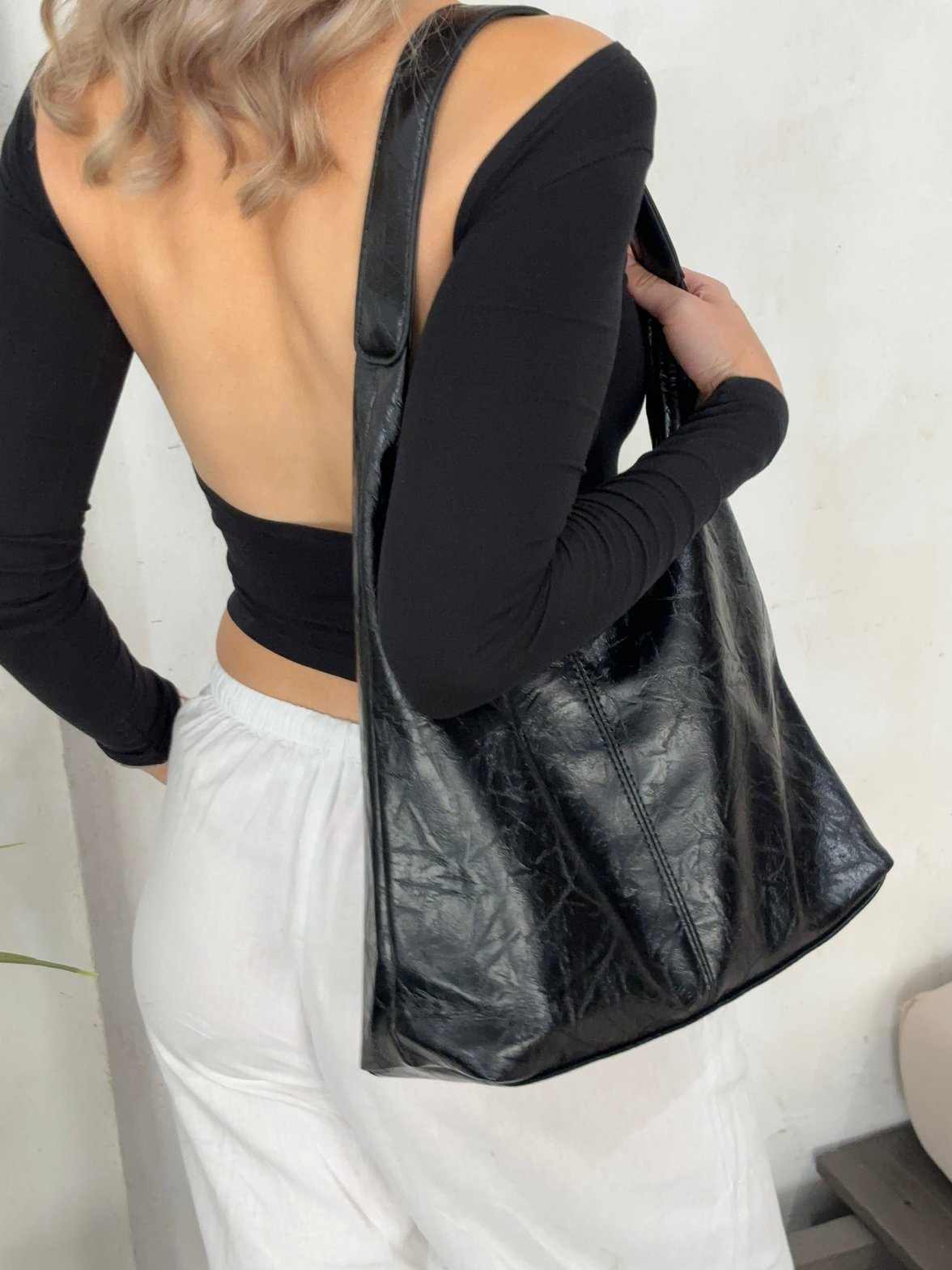 Sac hobo cuir vue latérale harmonie