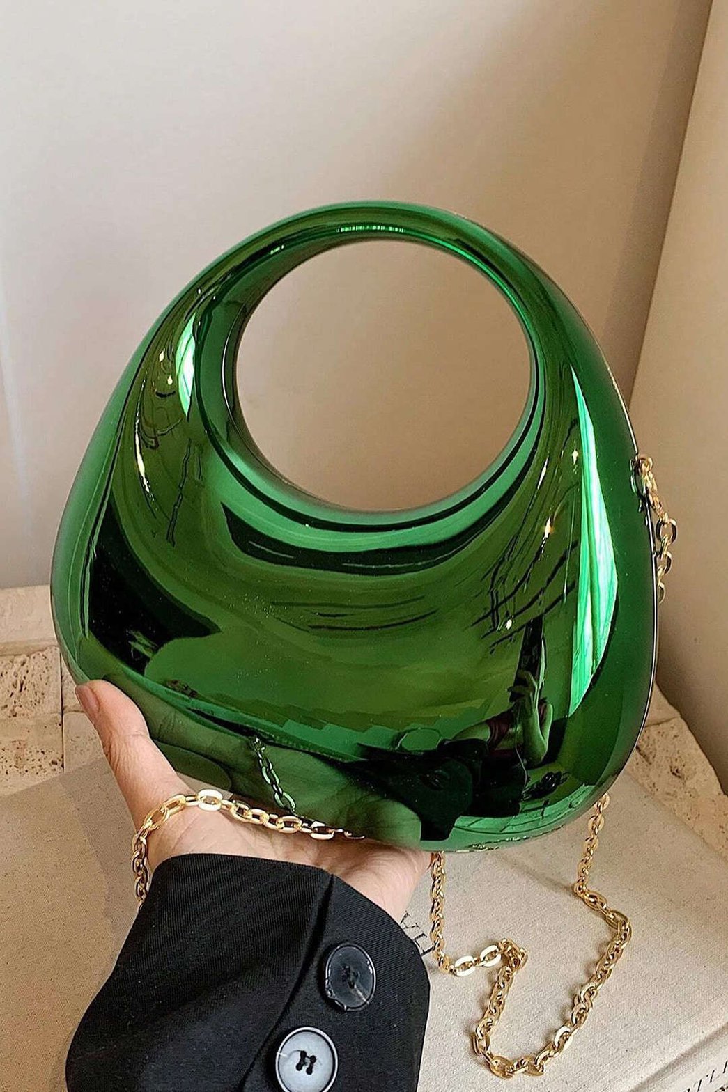 Sac métallique doré style