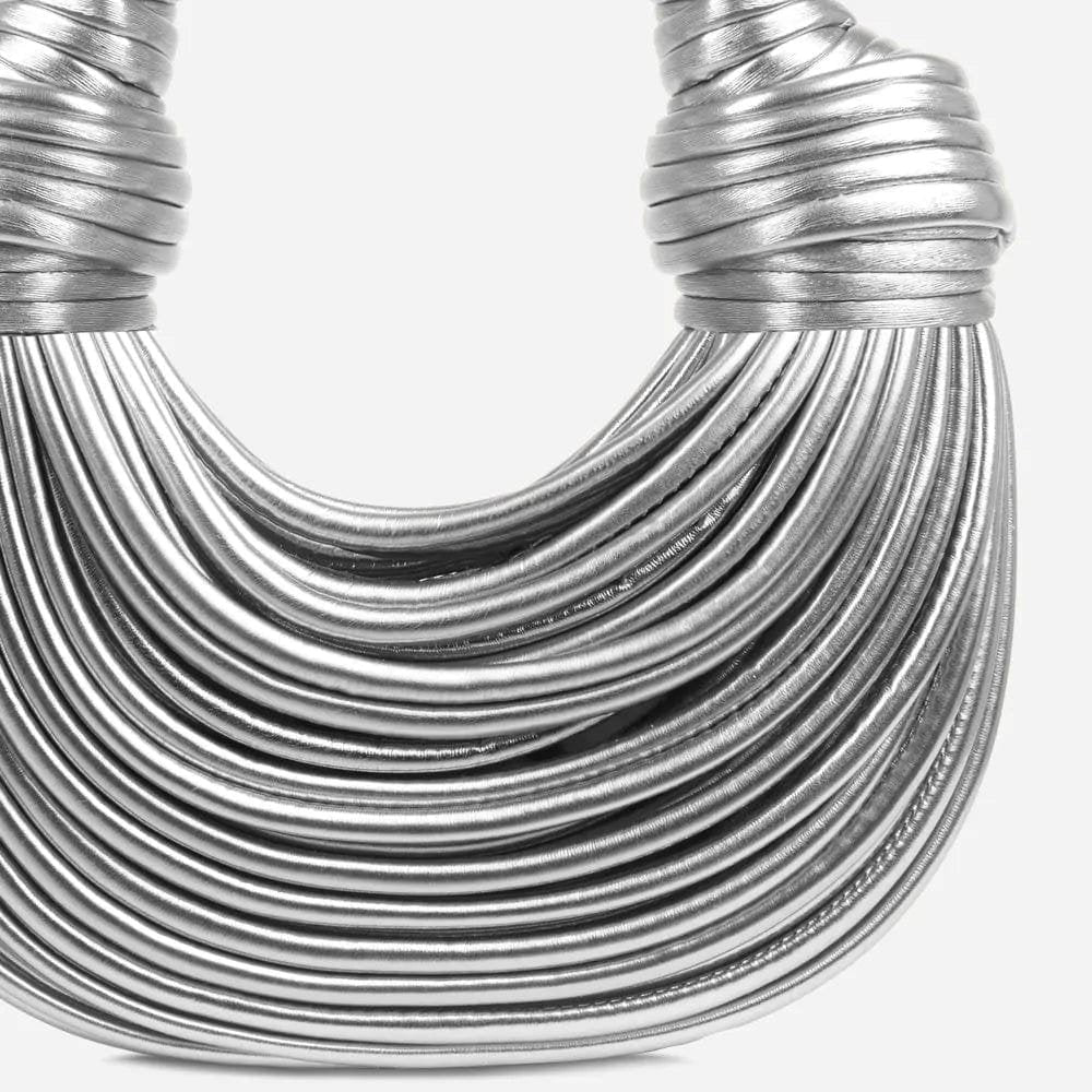 Sac blanc design nœud saphir