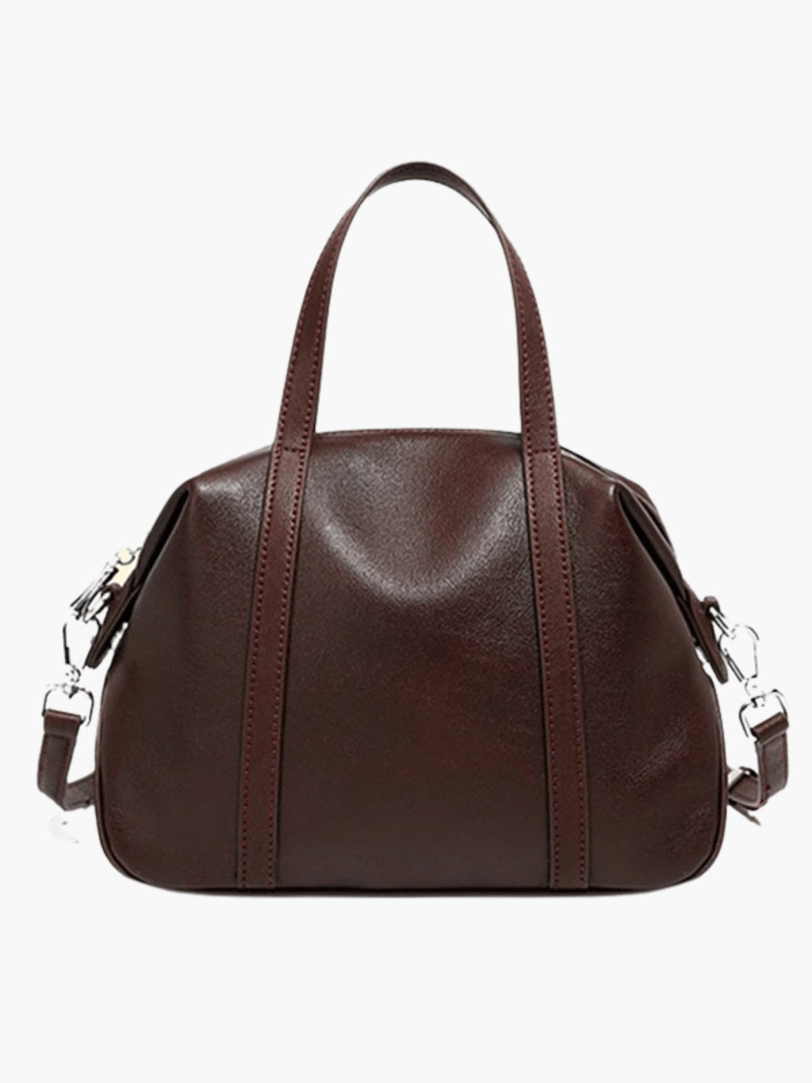 Sac à main en cuir marron élégant soleil