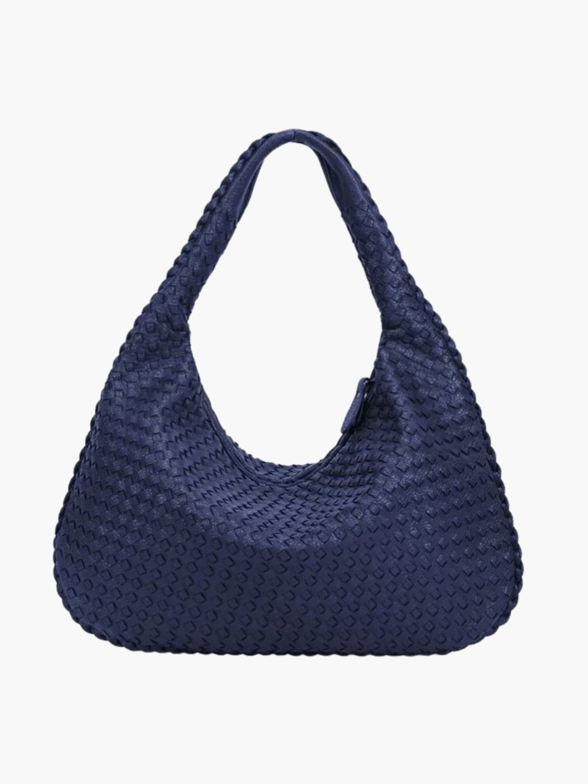 Sac tressé vue latérale saphir