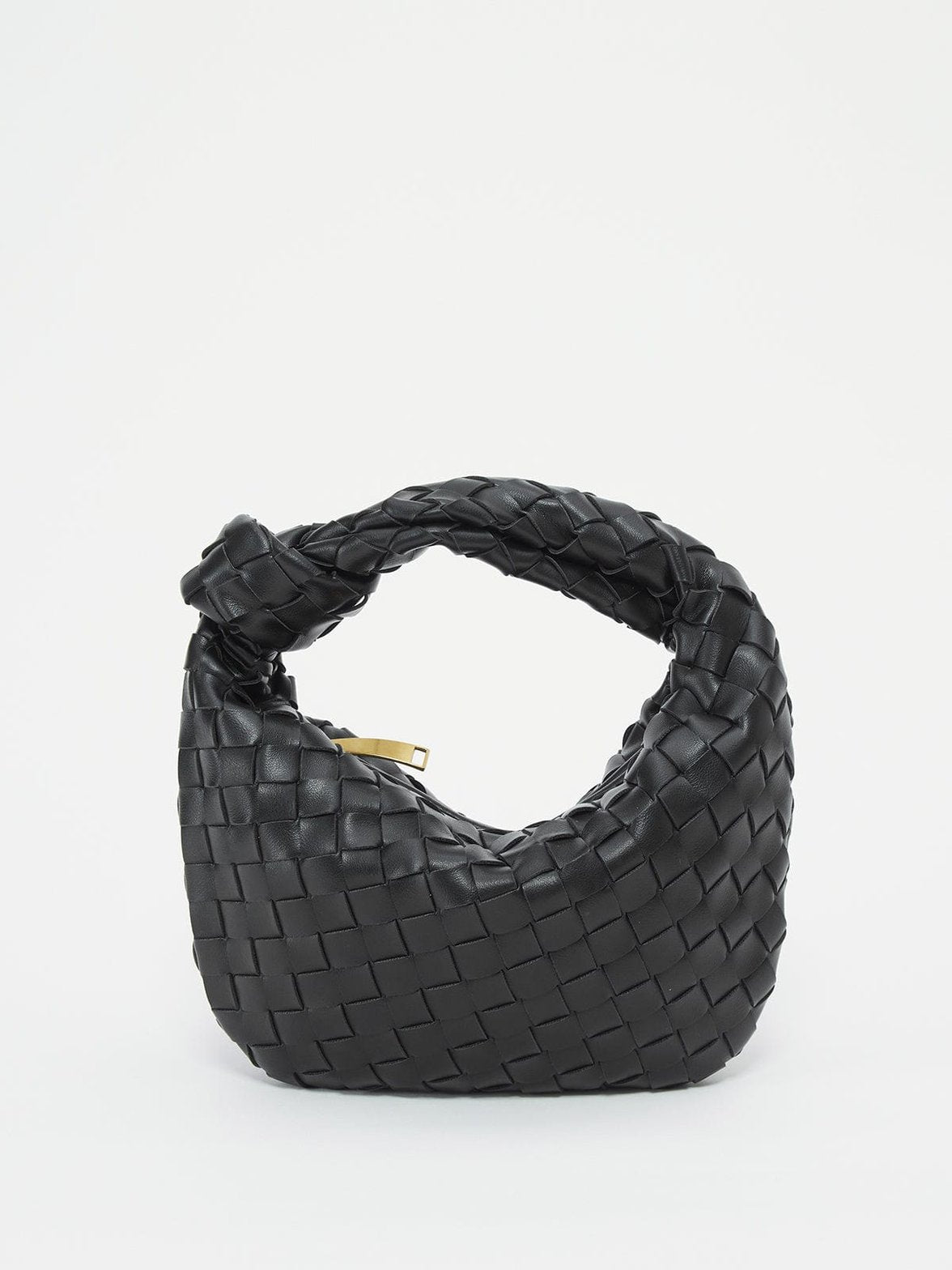 Sac à main tressé noir élégant soleil