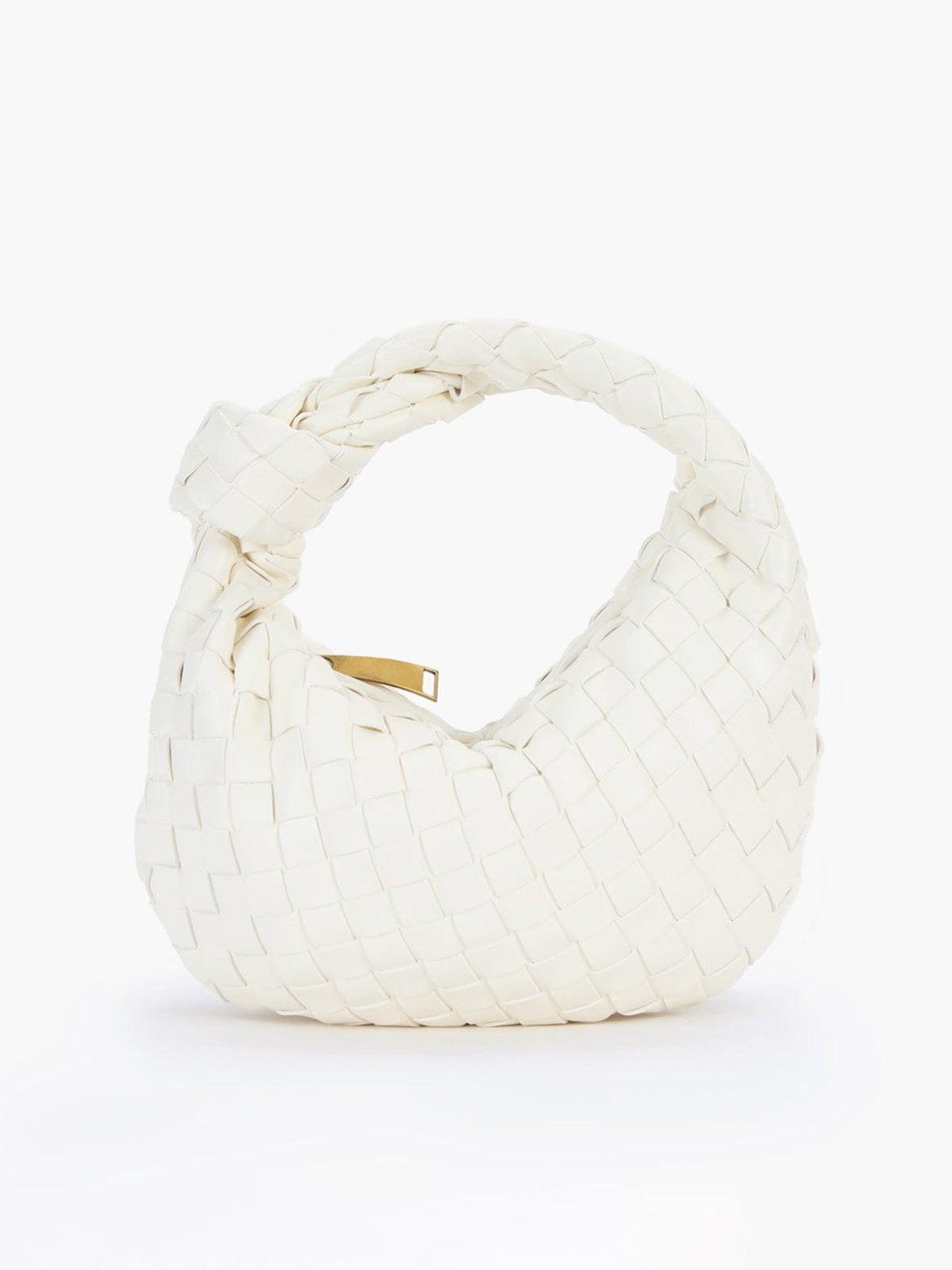 Sac à main tressé détail fermoir arc