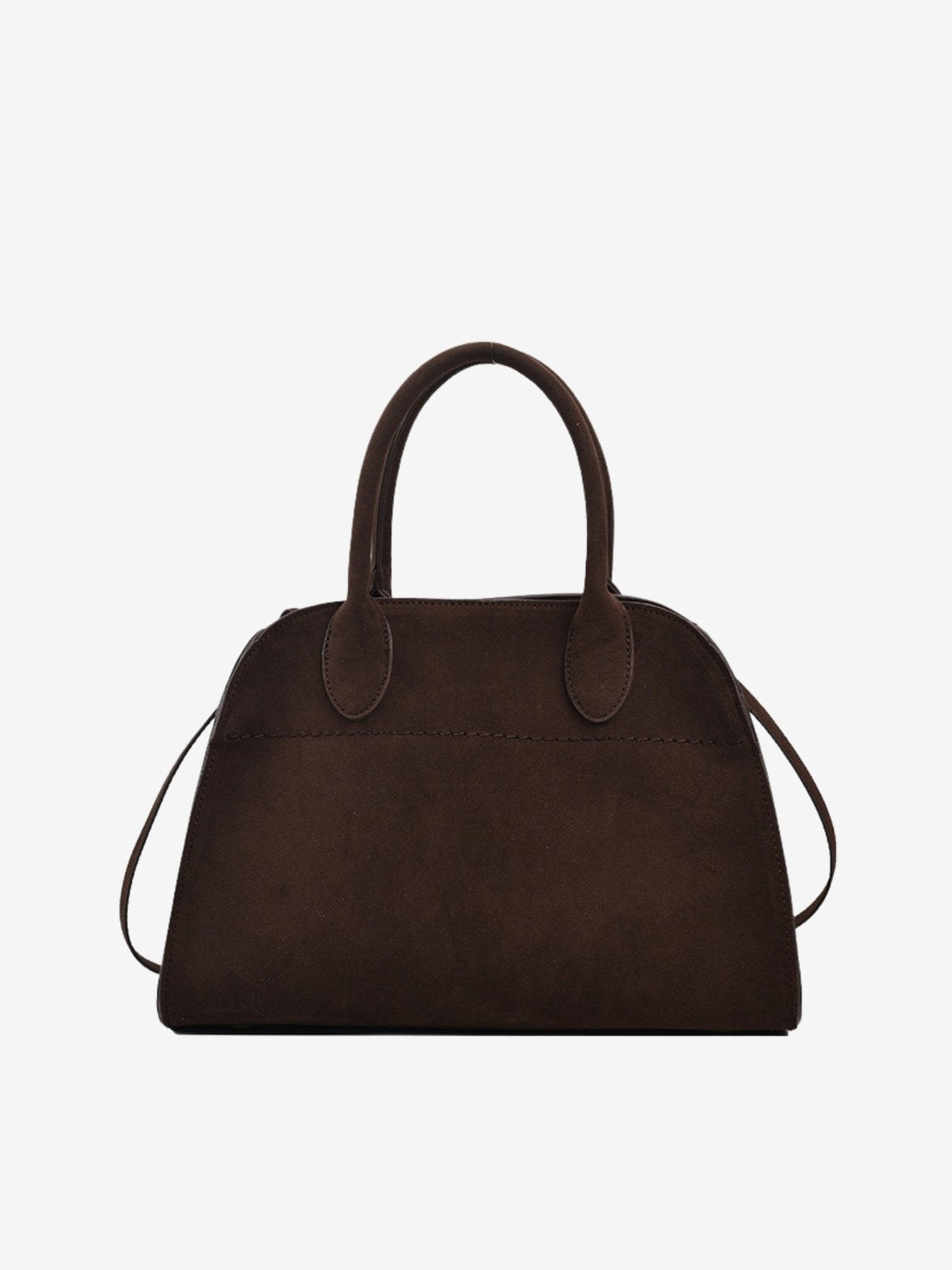 Sac en daim marron vue de face - Harmonie